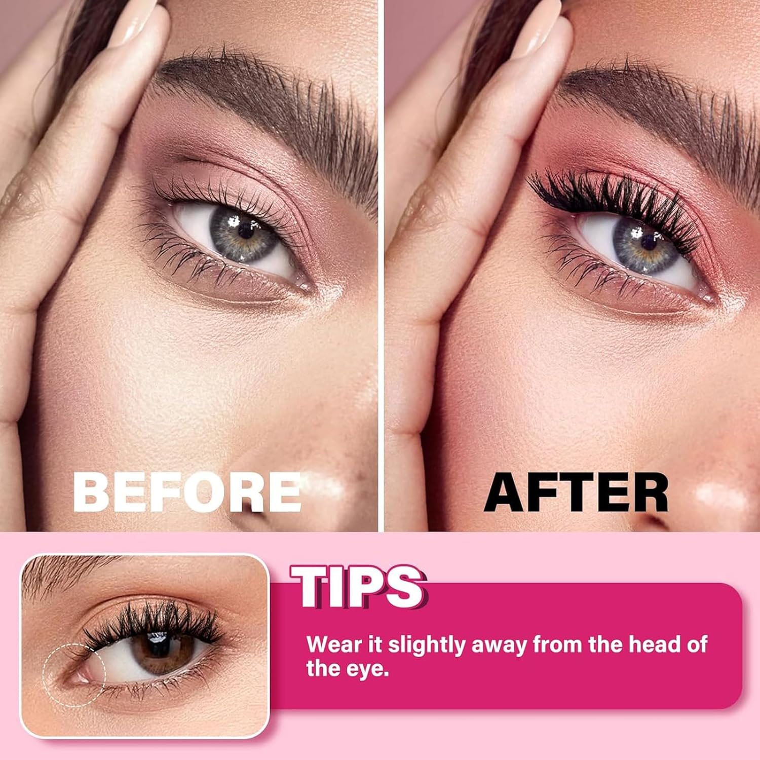 2025 Upgraded Magnetic Eyelashes, Flygragon Lighter 5D Fluffy Eyelashes Magnetic Lashes Natural Look with 2 Pairs, No Glue Reusable Artificial Fiber Magnets False Eyelashes Kit with Curler, KS01-5 image number 1