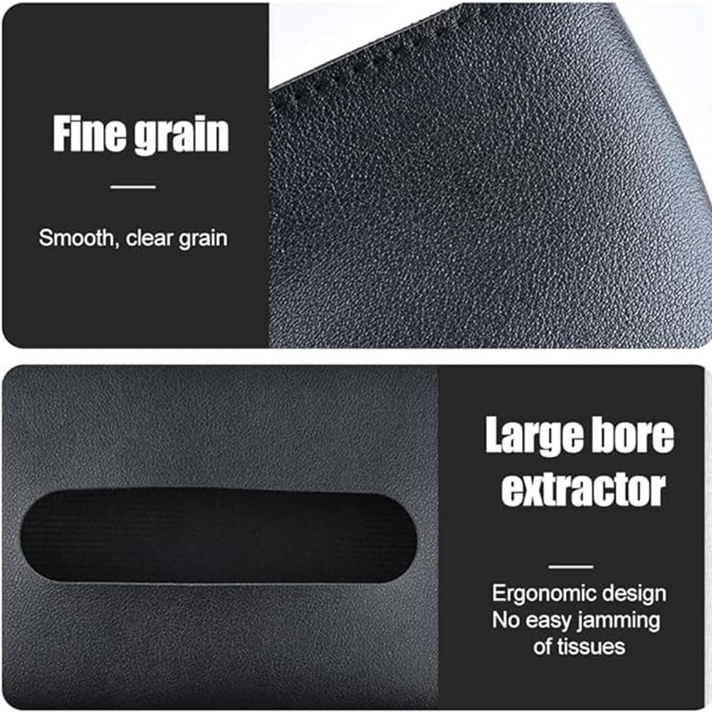 Car Visor Tissue Holder, PU Leather Napkin Box, 2-Pack, Black image number 5