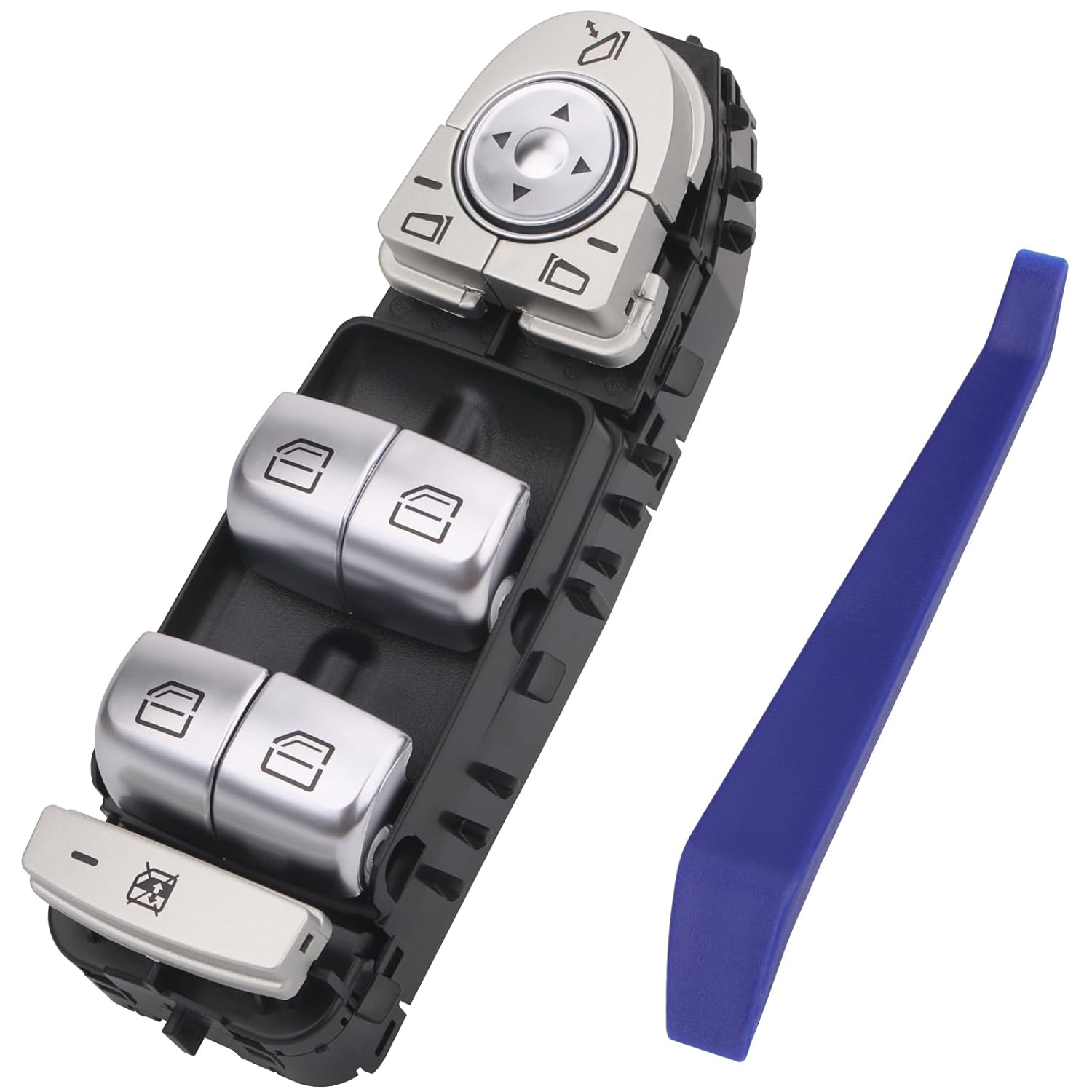 Obaee Master Power Window Switch Front Driver Side Compatible with Mercedes-Benz C300, C350E, C43 AMG, C63 AMG, C63 AMG S, GLC300, GLC43 AMG 2015-2018, Replace A2059056811, 2059056811, Black-Color image number 4