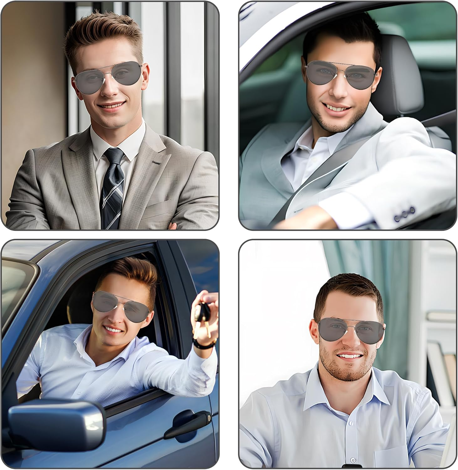 Classic Aviator Polarized Sunglasses for Men & Women, Unbreakable Metal Frame, for Driving/Travel/Daily Fashion Retro Style(Black Frame Black Lens) image number 4