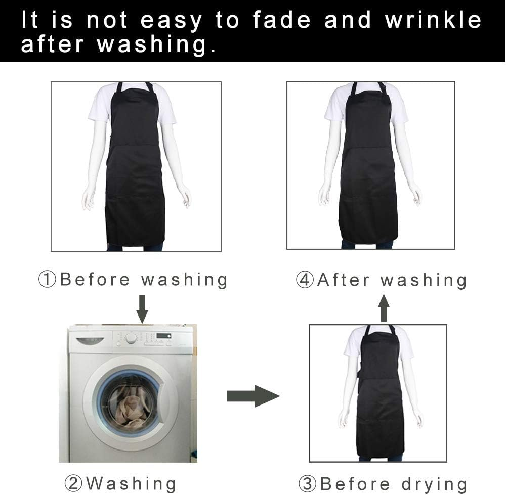 BIGHAS Adjustable Bib Apron with Pocket Extra Long Ties for Women Men, 18 Colors, Chef, Kitchen, Home, Restaurant, Cafe, Cooking, Baking (Bronze Green) image number 3