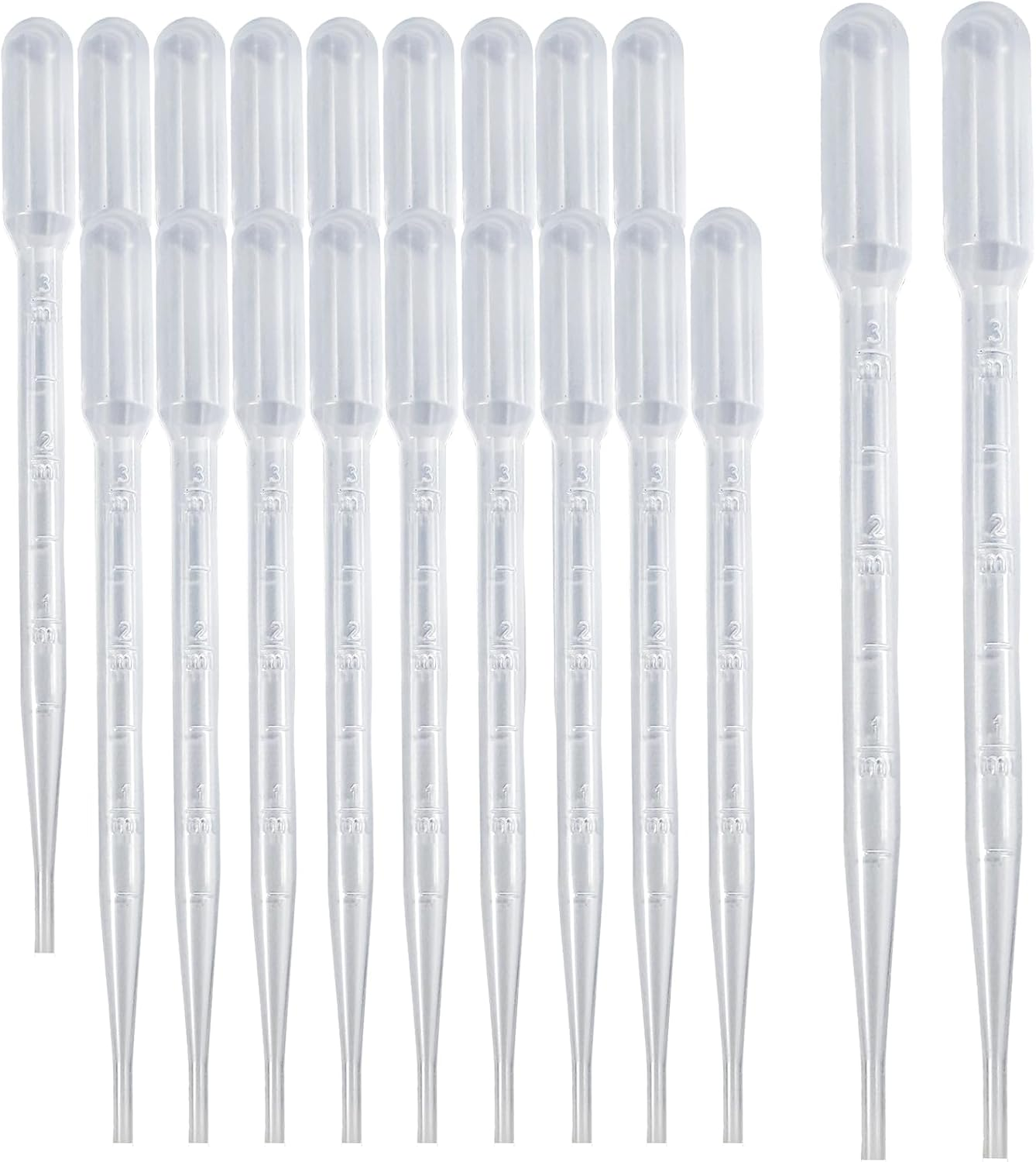3ML Plastic Pipettes, 20 Pack Eye Droppers for Oils, Resin, Crafts, Labs, Kids Activities, Flexible Liquid Transfer image number 6