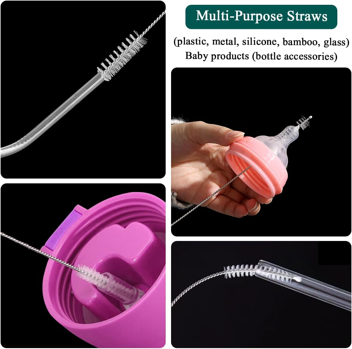 Berglander Straw Cleaner Brush Pack of 6, Small Bottle Brush, Straw Brushes for Cleaning Straws. image number 5