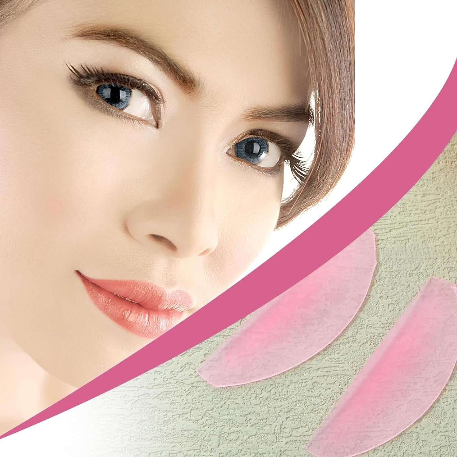 Kzvsiy 2 Pcs 1 MM Flat Lash Lift Shields for Korean Eyelash Perming, Professional Self-Sticky Ultra-Thin Lifting Pads for Salon Use, Softens Lashes Thoroughly (Pink) image number 4