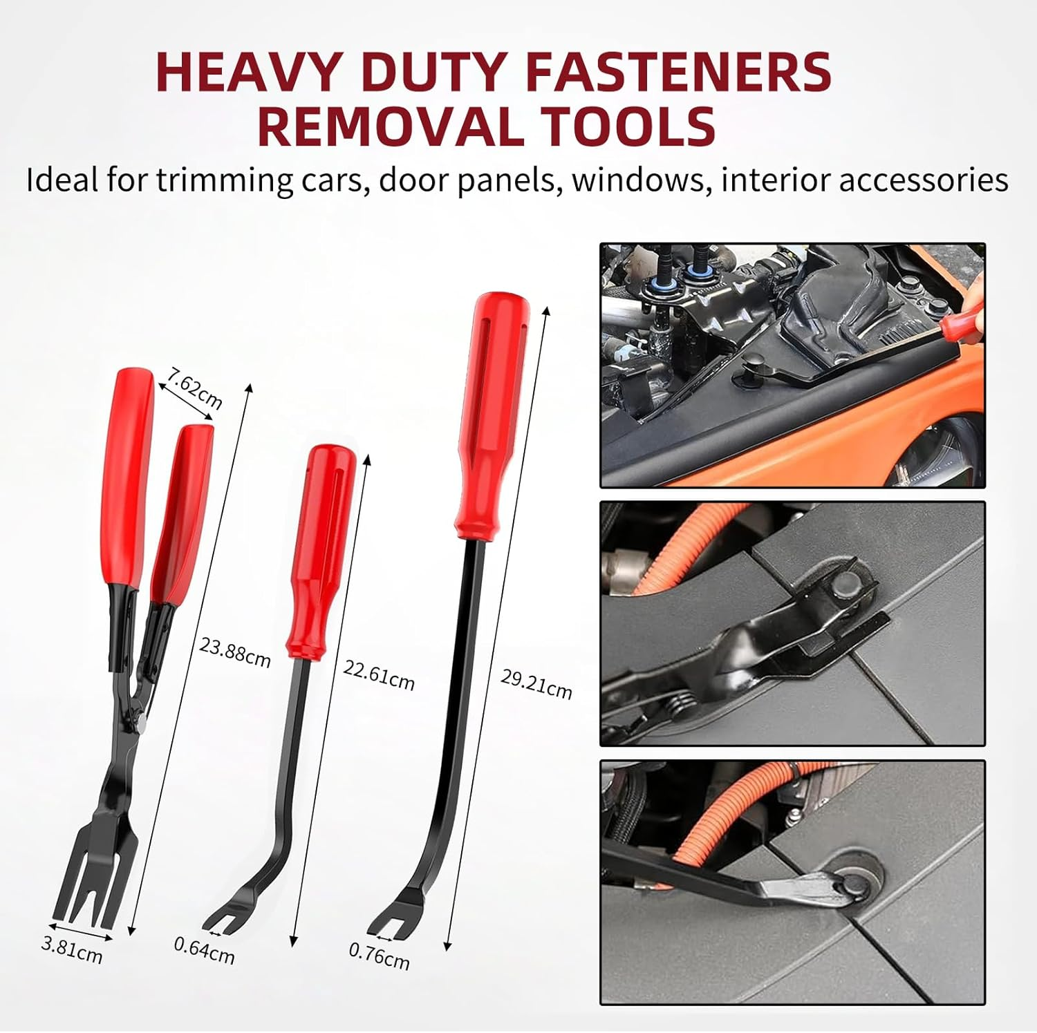 Menbyci 238Pcs Trim Removal Tool Kit, Car Panel Door Window Audio Pry Tool Kit, Auto Clip Pliers Fastener Remover, Push Pin Puller, POM Material Interior Trim Repair Tools Set with Storage Bag