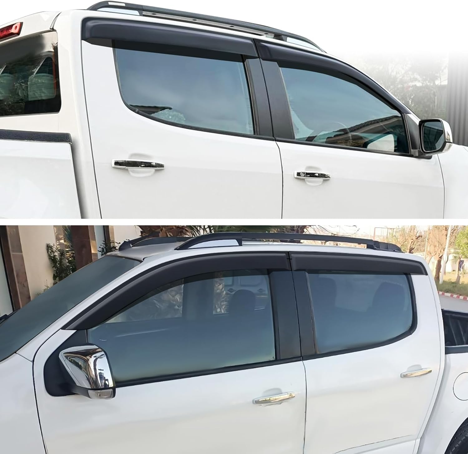 SUERAUTO4X4 Weather Shields for Holden Colorado Accessories RG 2012-2020 Dual Cab, Weathershields Window Visors Rain Wind Deflectors Car Exterior, Injection Moulded Smoke Black 4PCS image number 1