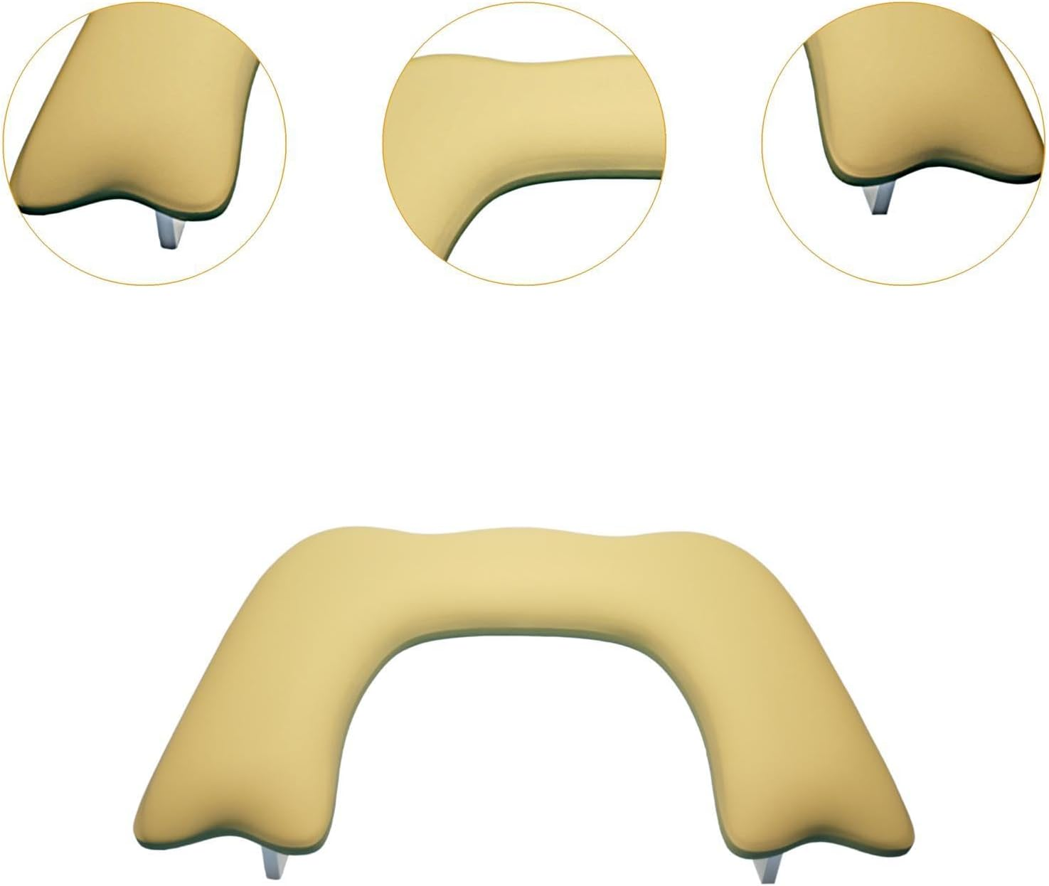 Eigell Nail Art Hand Rest Soft Comfortable Professional Non Slip Nail Table Station Nails Art Accessories for Beginner Makeup Tool, Yellow - Pink image number 3