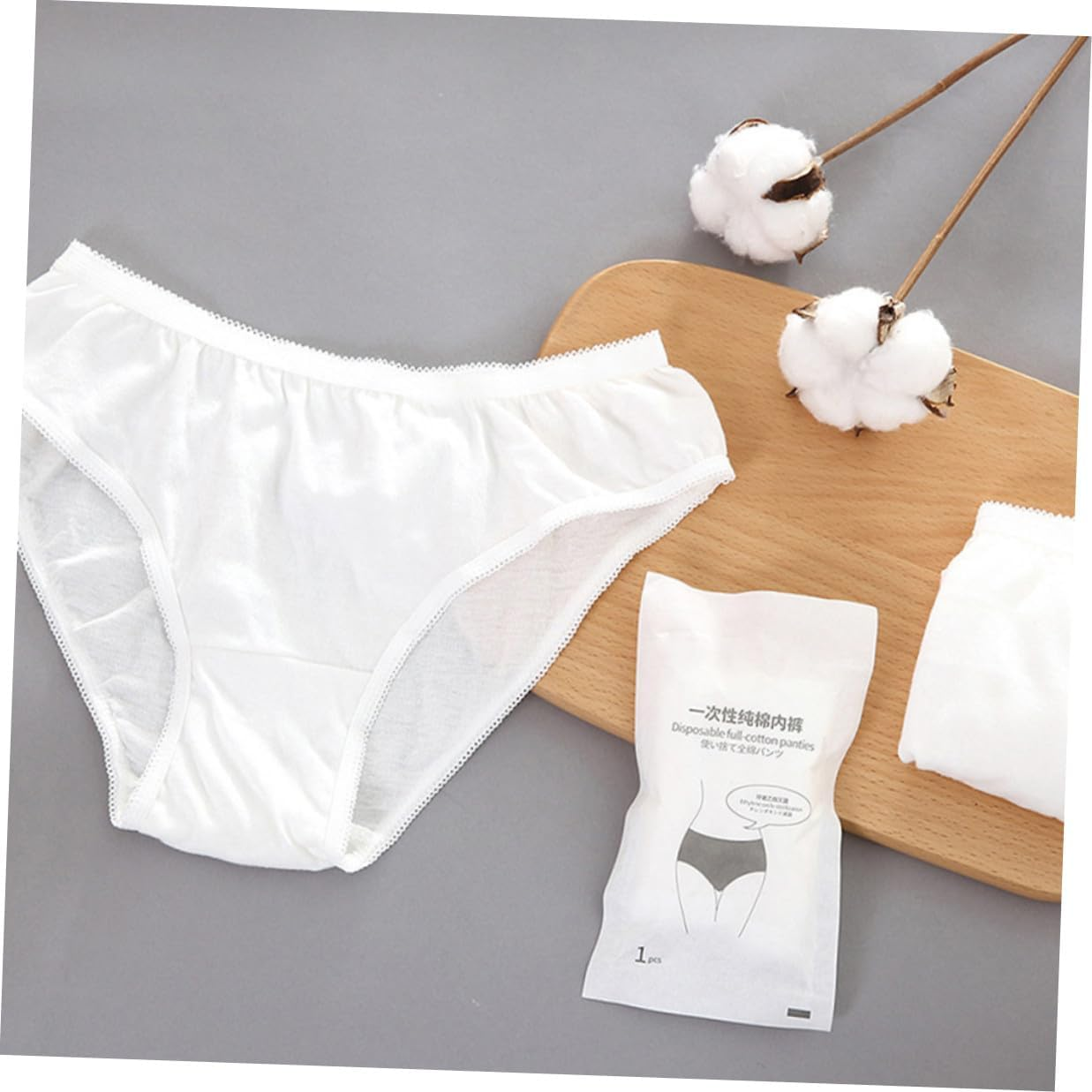 SAFIGLE 5Pcs Disposable Cotton Underwear for Women Lightweight Portable Breathable Briefs for Menstrual Postoperative Care and Travel Use XXL White image number 1