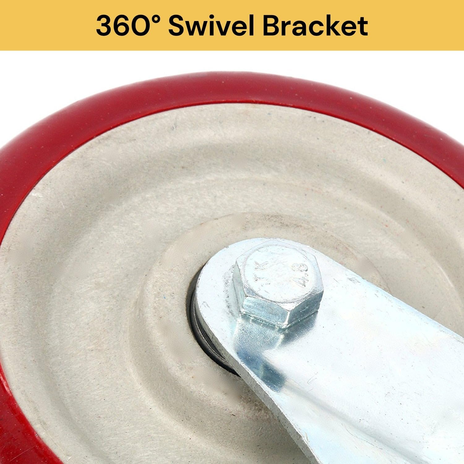 EZONEDEAL 5" Heavy Duty Swivel Casters Load 1500Lbs,Lockable Bearing Caster Wheels with Brakes,Swivel Casters for Furniture and Workbench，Set of 4 image number 5
