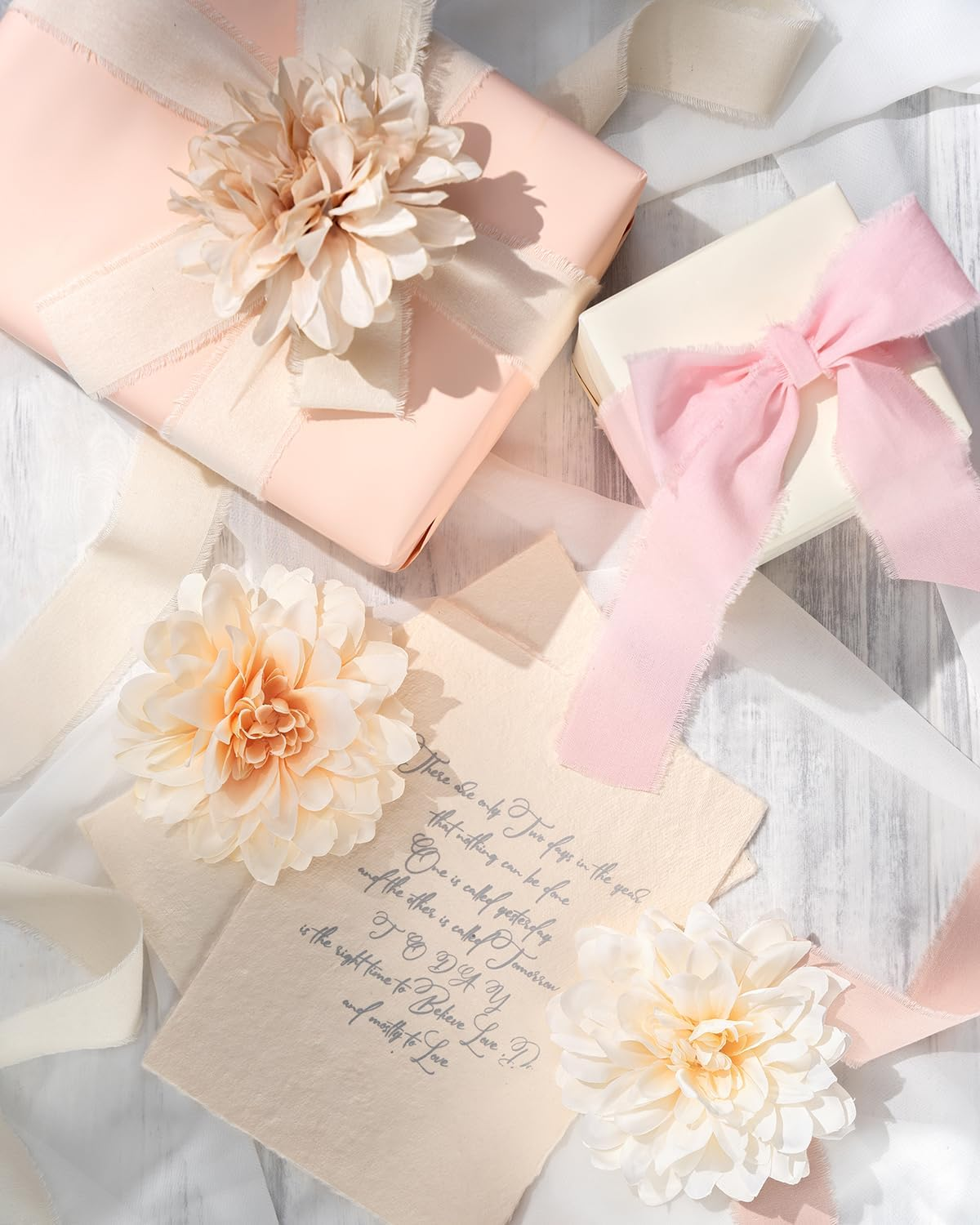 Blue Fringe Ribbon for Gift Wrapping Gift Ribbon Thick Fabric Ribbon Frayed Ribbon Cotton Gift Wrap Ribbon image number 4