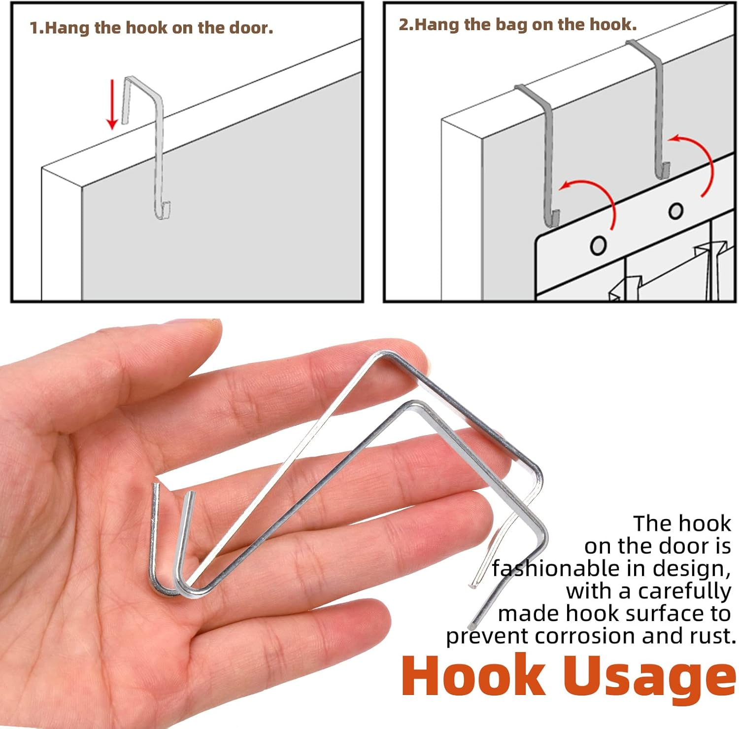 Tanstic 4-Pcs Gray Hat Rack with 24 Pockets and Hooks, Baseball Cap Organizer over the Door Cap Holder Stand Hanger for Home Closet Store Display image number 3