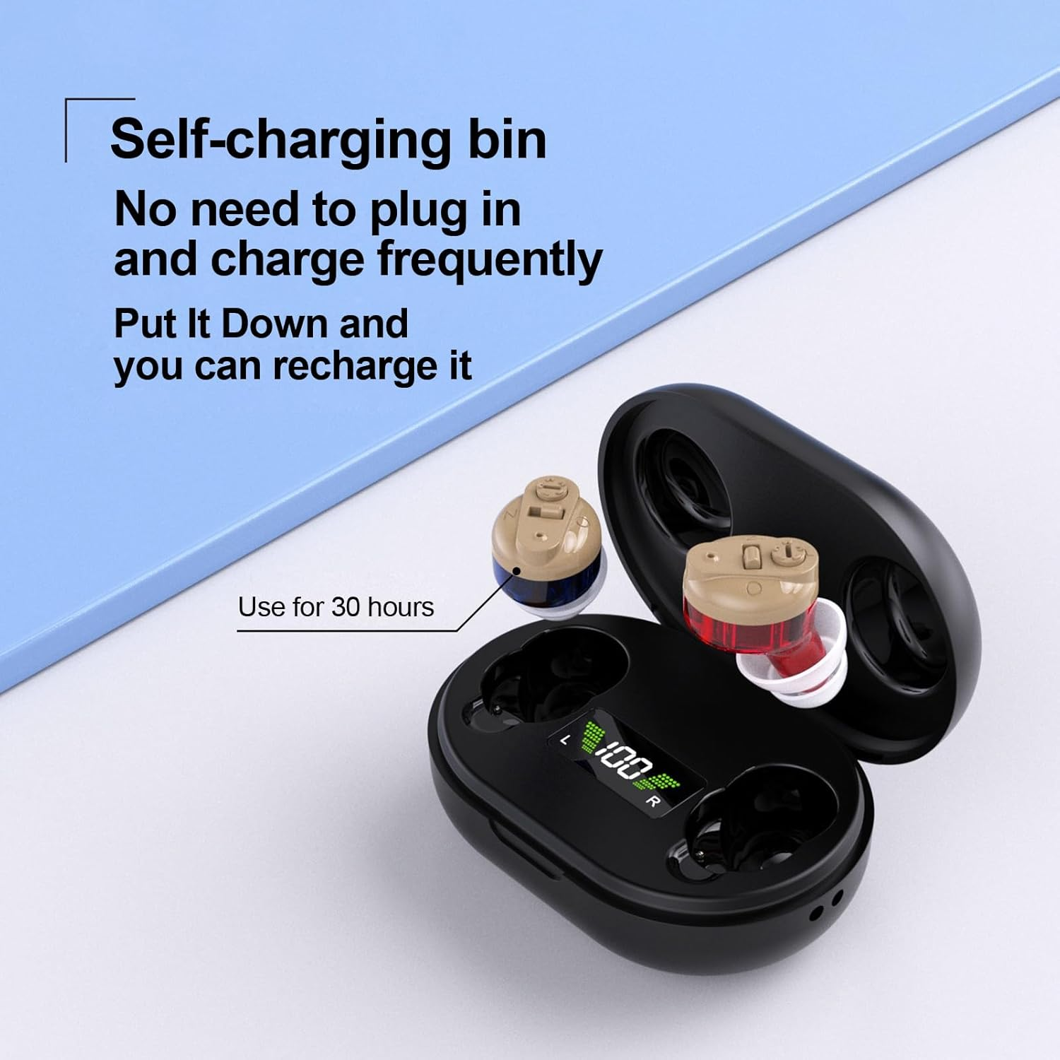 Hearing Aids for the Elderly, Invisible Sound Amplifier, Digital Display, Rechargeable Compartment image number 3