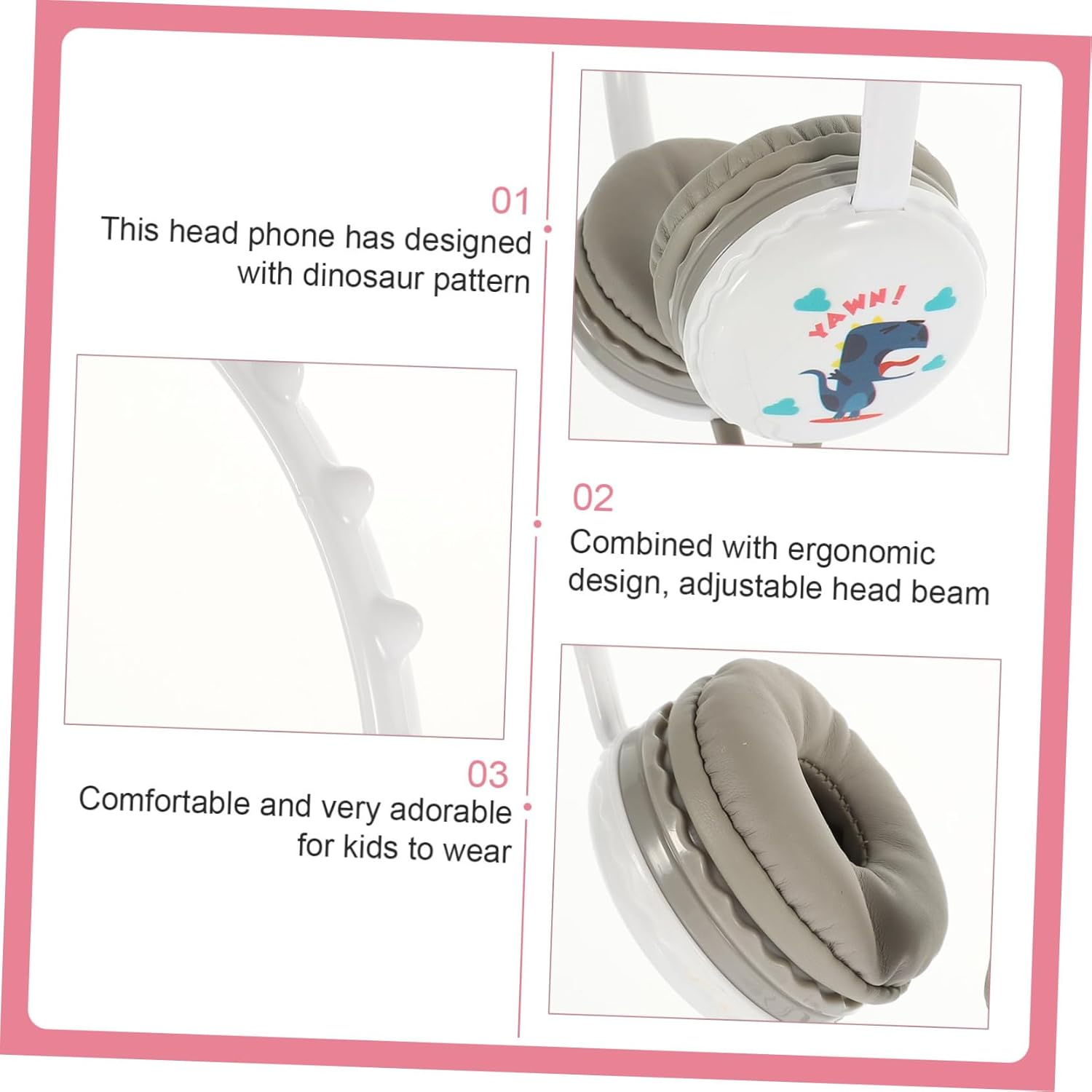 SHOWERORO Wired Cartoon Headphones for Boys over Ear Student Headset with Stable Audio Transmission Comfortable Lightweight Material Stylish Music Accessory for Teens image number 4