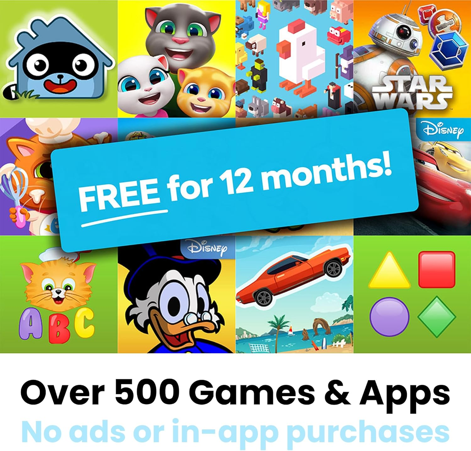 Pebble Gear 7" Disney Frozen Kids Tablet - Android Tablet for Kids with 16 GB, Anti-Blue Screen & Parental Controls - 500+ Games, Apps & Ebooks - Learning Tab with Bumper Case-Ages 3-8Yrs,Light Blue image number 4