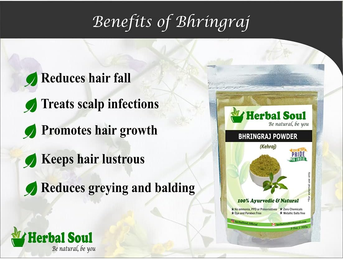 Herbal Soul Combo of Shikakai Powder + Indigo Powder + Bhringraj Powder | 300 Gm image number 5