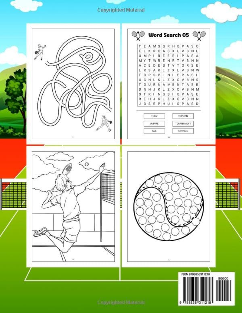 Tennis Activity Book for Kids: a Fantastic Tennis Activity and Coloring Book for Kids, Ages 5-12 | Includes Mazes, Word Search, Math, Tennis Questions & Answers and MUCH MORE! image number 1