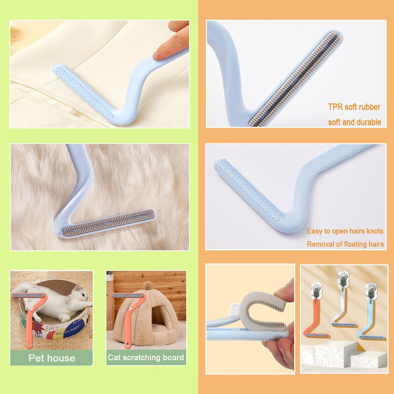 Cat Brush, Cat Brush, Cat Brush, Short Hair, Cat Brush, Long Hair, Cat Brush, Pet Hair Brush, Easy Removal of Loose and Tangled Hair from Pets (Orange) image number 1