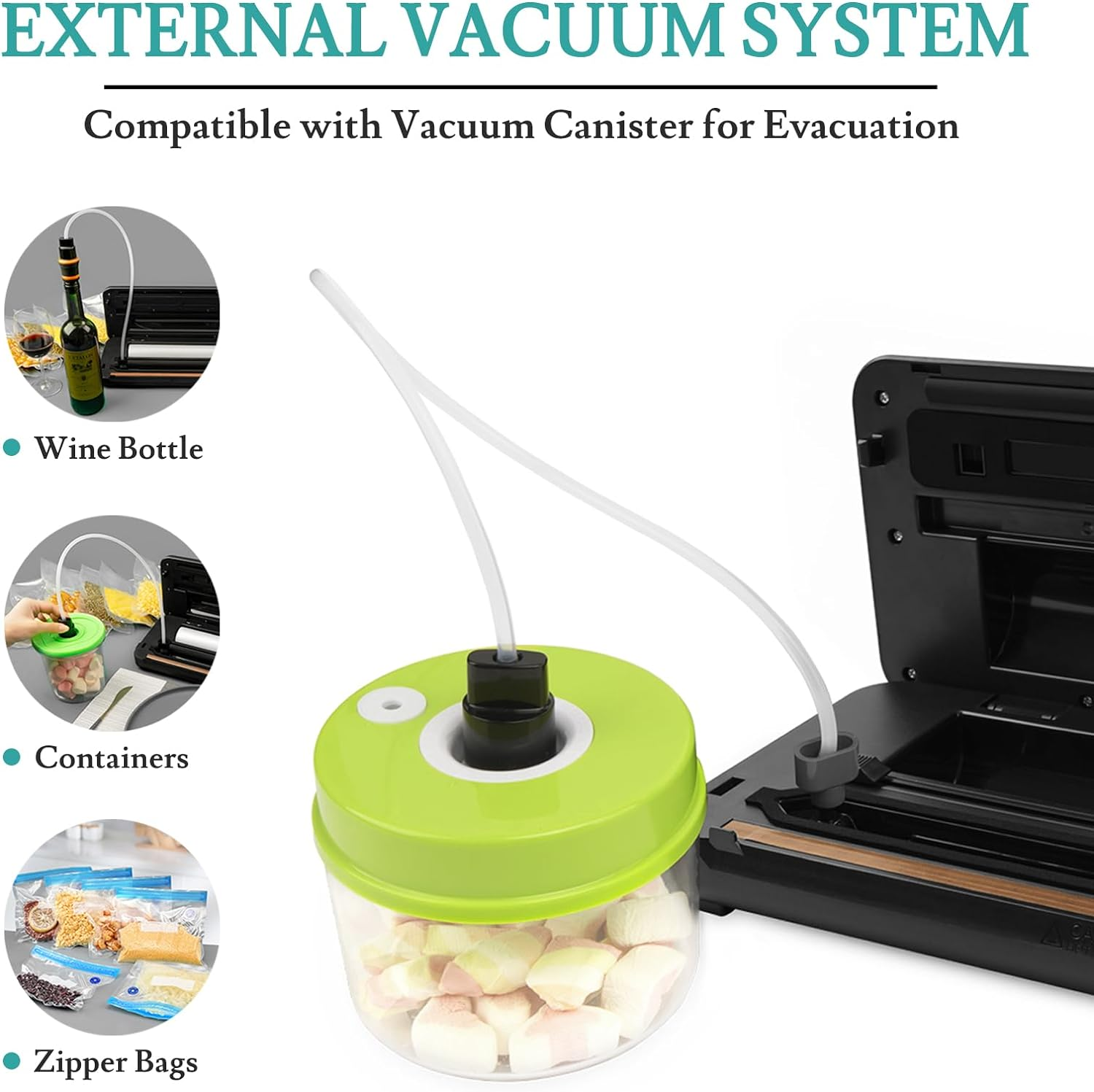 Toprime Vacuum Sealer Machine, 80Kpa Powerful Food Sealer Built-In Cutter with Sealing Bag and Hose, Vacuum Air Sealing System for Food Storage and Sous Vide image number 5