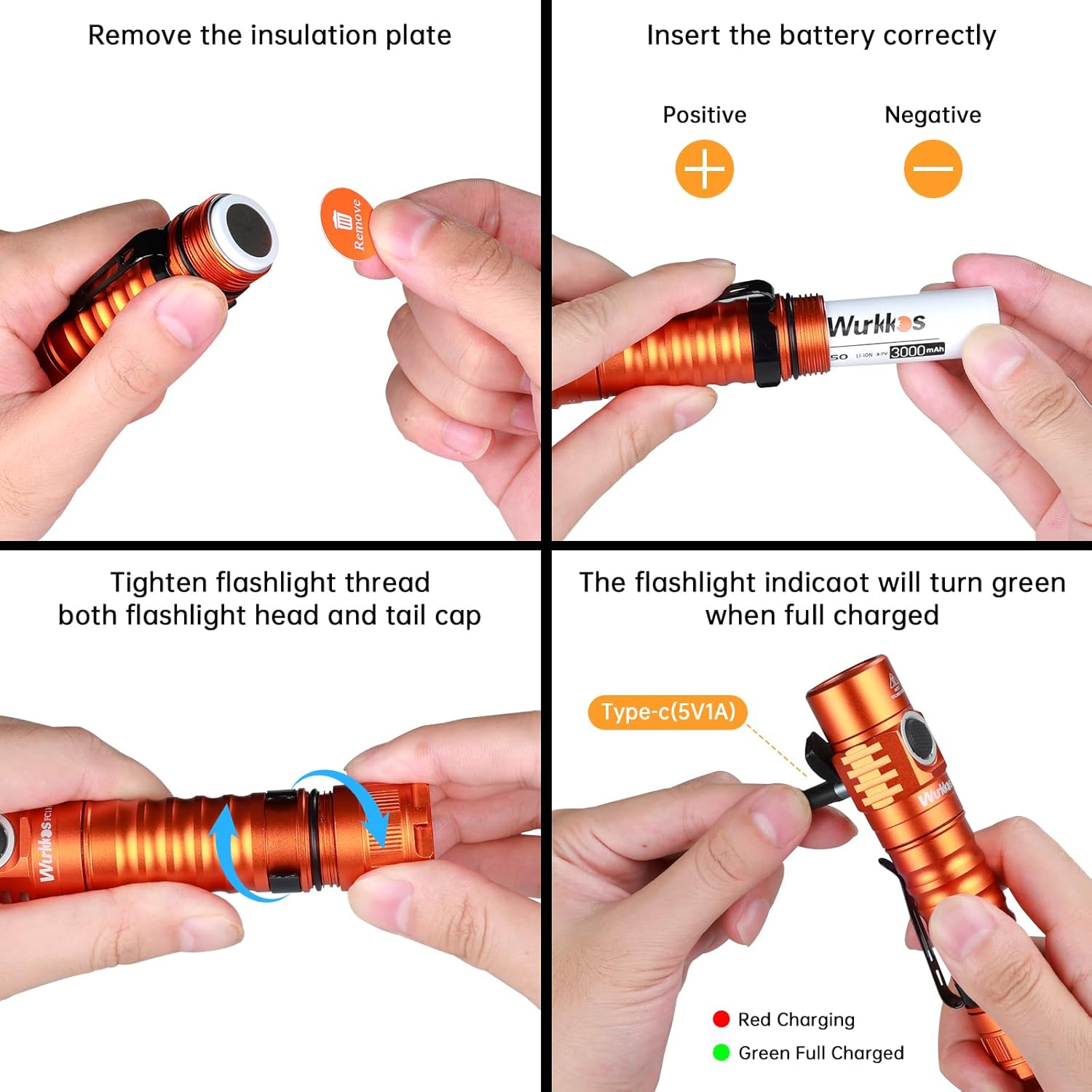 Wurkkos FC11C LED Flashlights Rechargeable -Small Powerful EDC Flashlight 90CRI 1200 High Lumen, IP67 Waterproof,Magnetic Tailcap,155M Beam Distance for Garden Dog Walking Emergency(Orange 5000K) image number 1