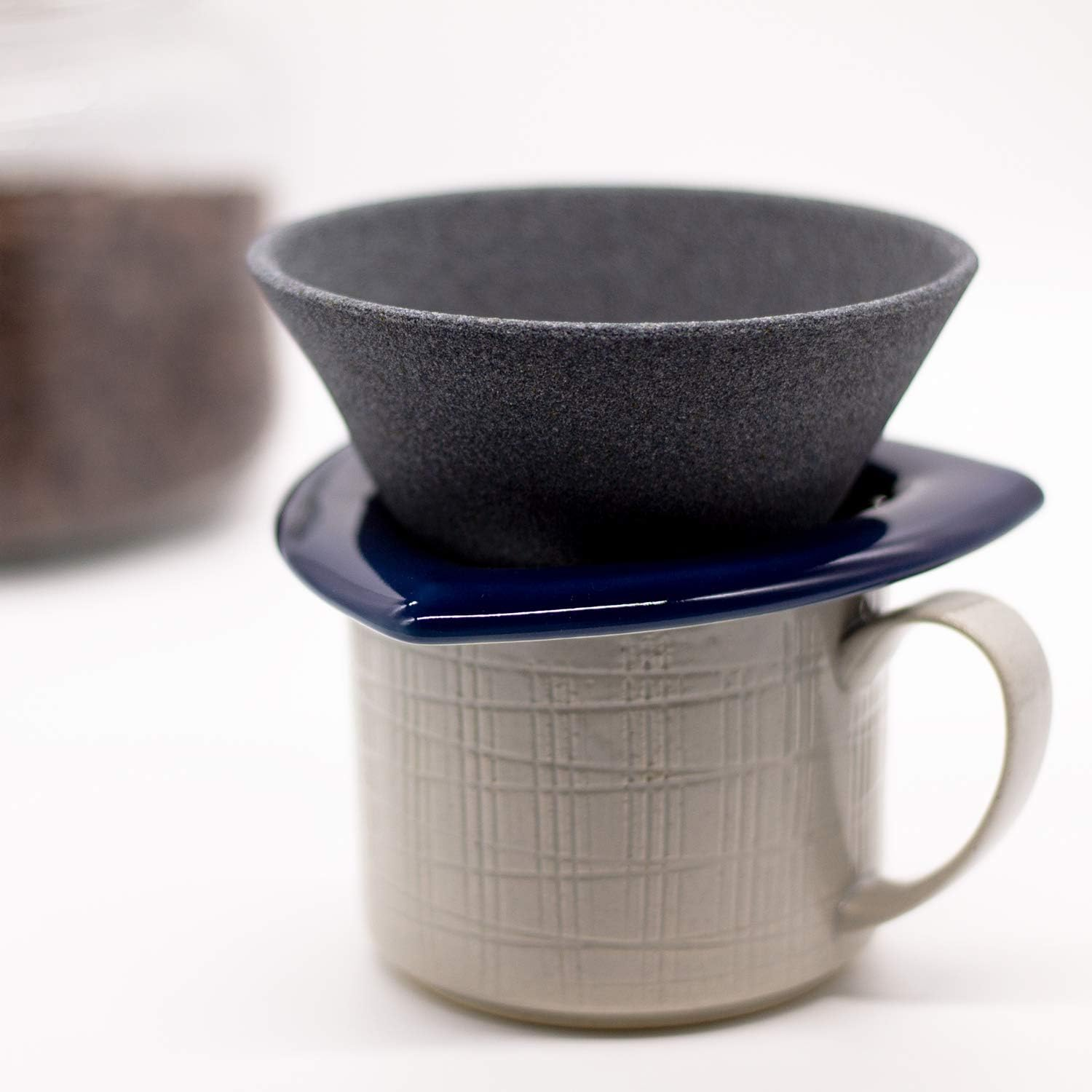 Kofil 1390400201 Standard Ceramic Coffee Filter Dripper with Dedicated Base, Blue - 01.Fuji Blue image number 3