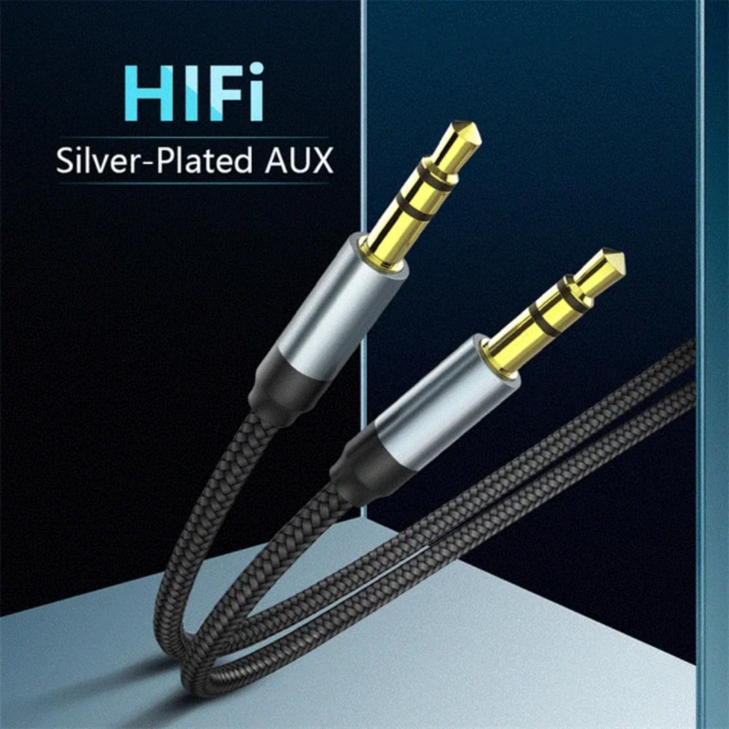 ALINNA 3.5Mm Aux Cable (10Ft/3M) Hi-Fi Sound Nylon Braided Auxiliary Audio Cable Adapter Male to Male AUX Cord for Headphones Car Home Stereos Speaker Iphone Ipad Ipod Echo and More Grey image number 6