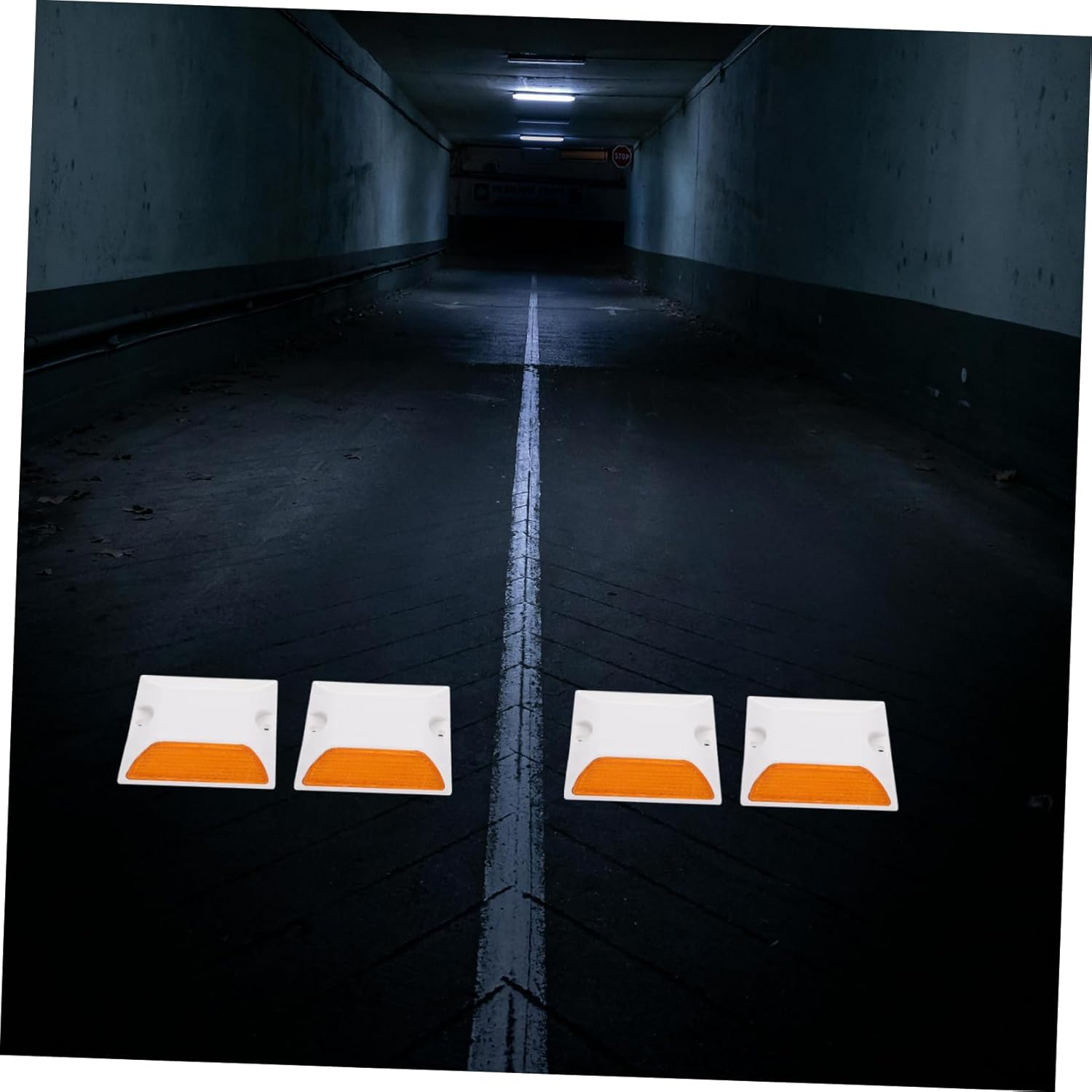 Gatuida 2Pcs Reflective Road Studs for Driveway Reflective Road Markers Driveway Markers for Parking Lots and Side Safety image number 1