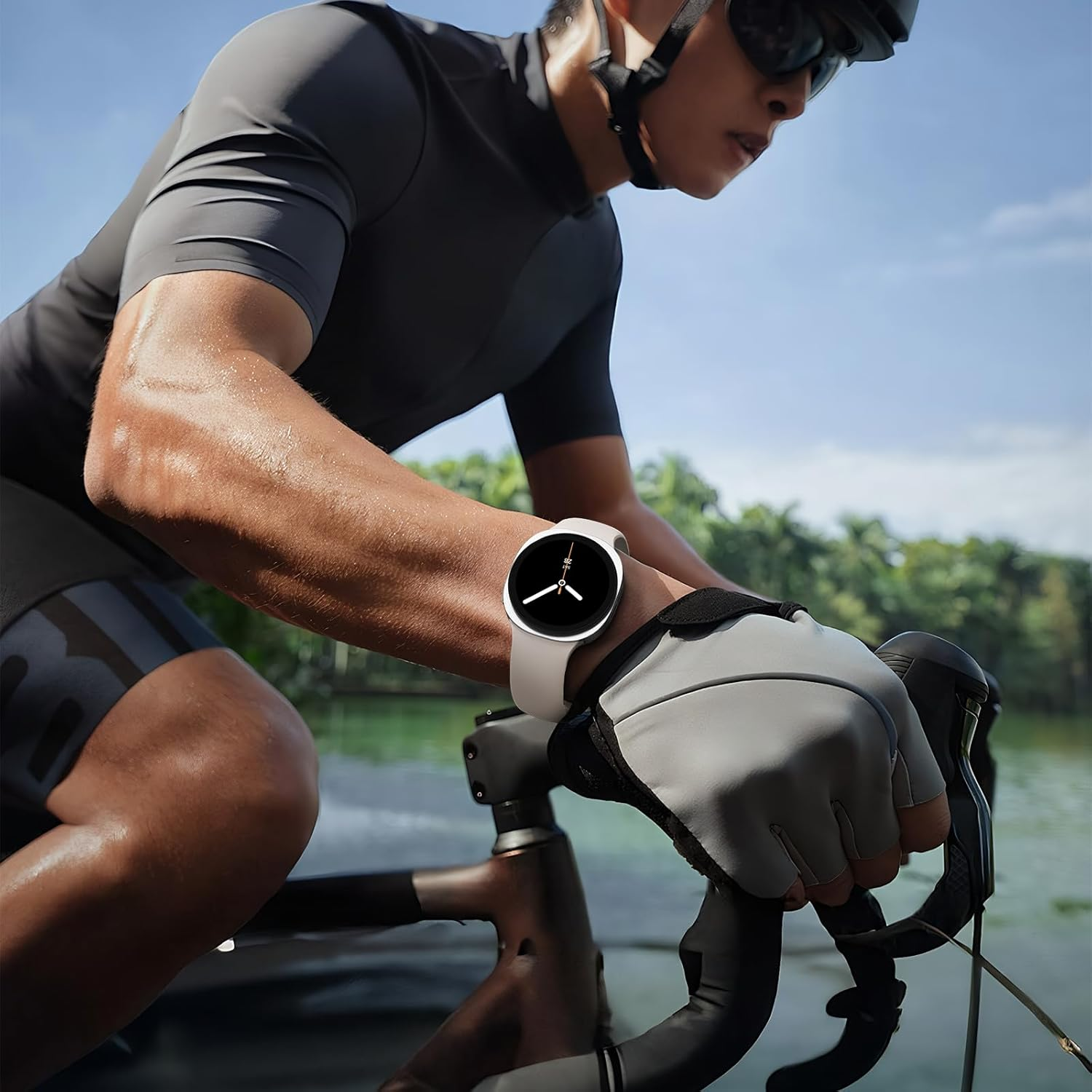 Sport Bands for Samsung Galaxy Watch 8 Band 40Mm 44Mm/Watch 8 Classic Band 46Mm Women Men,Soft Silicone Waterproof Rubber Strap for Samsung Galaxy Watch 8 Classic Bands 46 Mm/Watch 8 44 Mm 40 Mm - Army Green image number 2