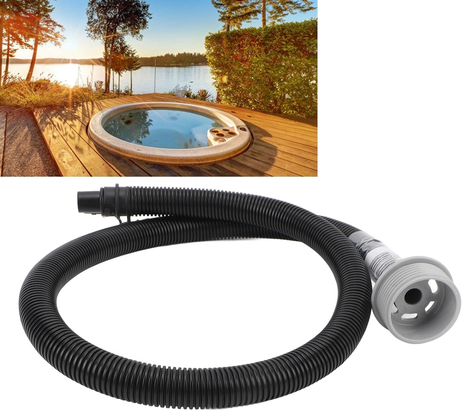 41.7 Inch Inflation Hose for for Lay Z SPA, Replacement SPA Inflation Hose with 51Mm Male Thread for Inflatable Massage Bathtub image number 2
