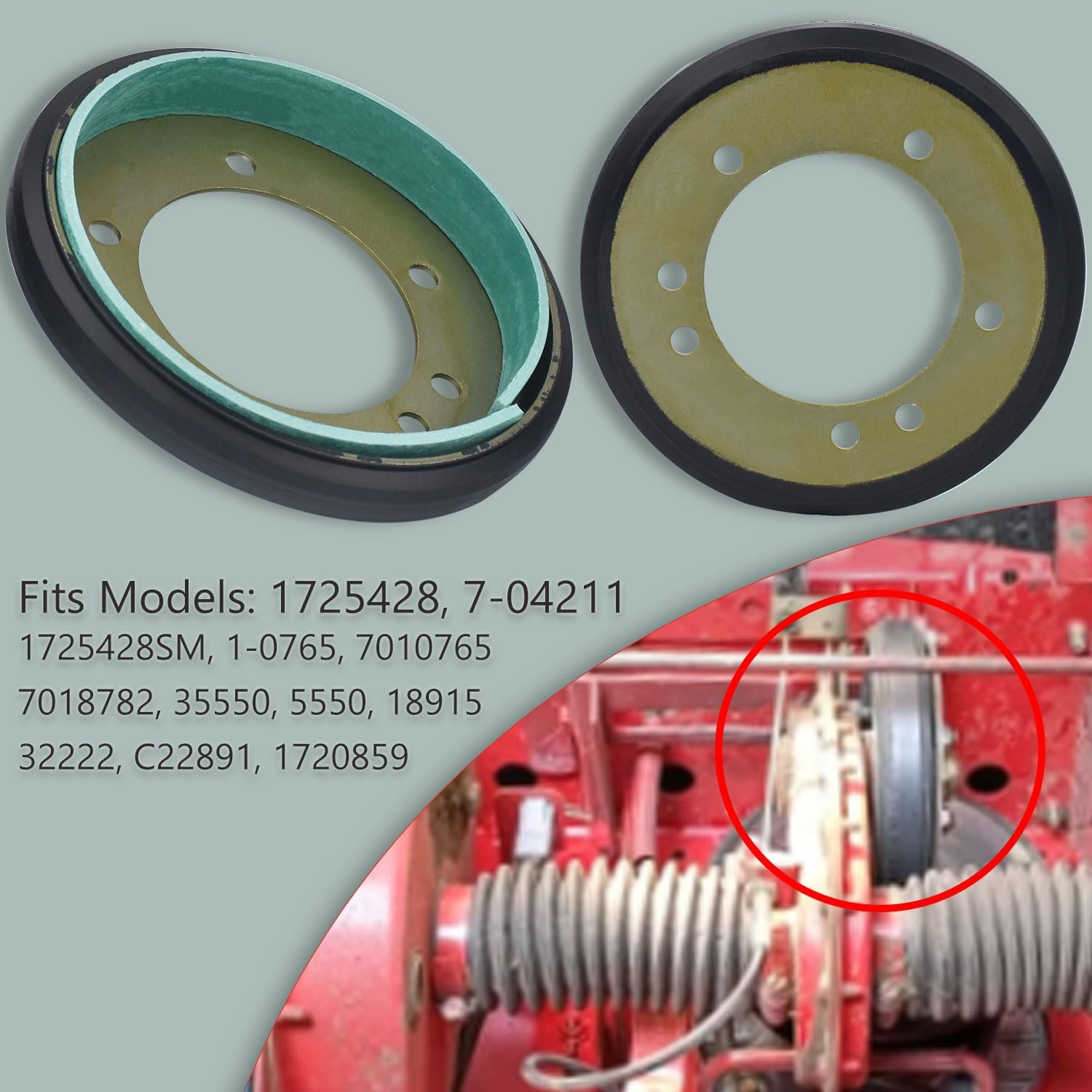 04743700 Lawn Tractor Drive Disc Kit with Liner/Friction Wheel, Compatible with Sn-Apper Riding Clutch Disc, Replace Models 240-975, 7053103, 7600135, 5-3103, 5-7423 (OD 6" ID 5-1/8") (2 Pack) image number 3