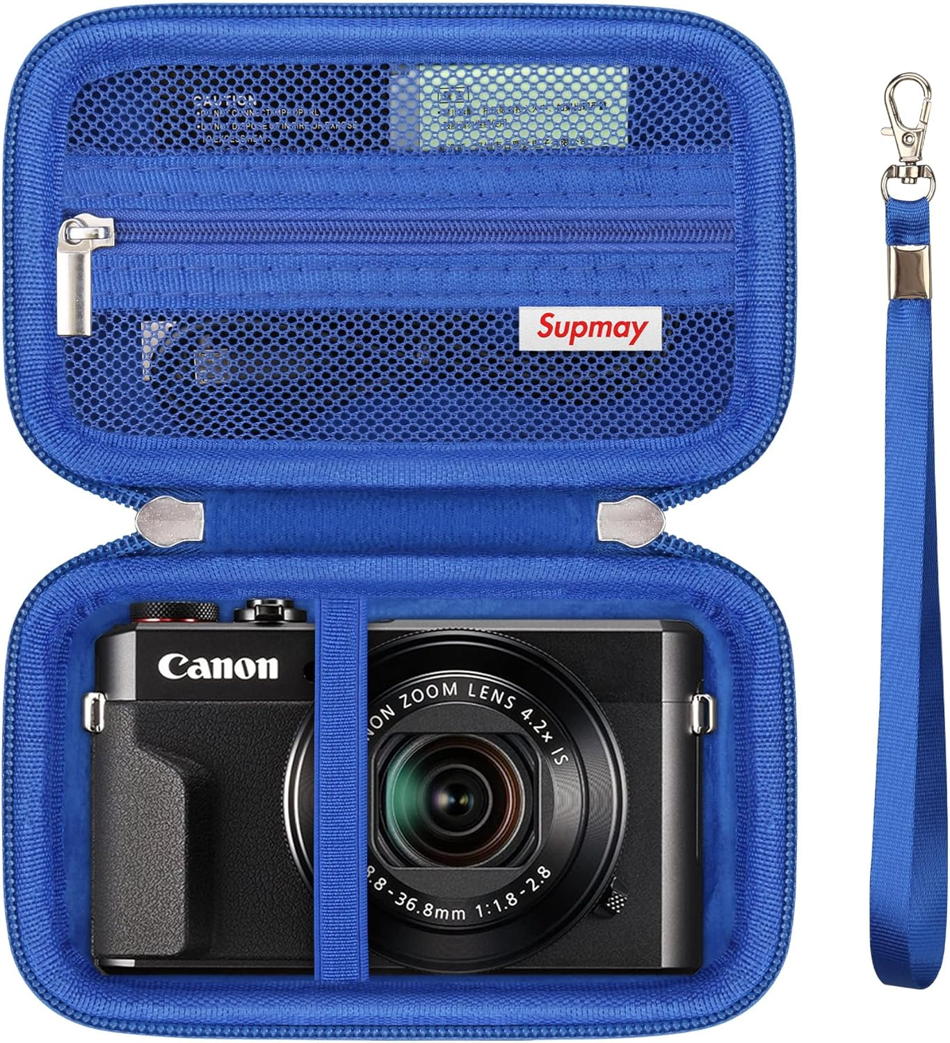 Supmay Hard Travel Case for Canon Powershot G7 X Mark II/ G7 X Mark III Digital Camera, Protective Storage Bag with Zipper Mesh Pocket for Battery Pack, Charging Cable and Other Accessories, Black