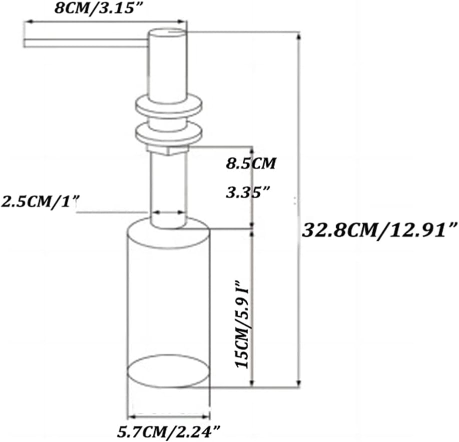 Maizoon Soap Dispenser for Kitchen Sink Brushed Stainless Steel Press Type Countertop Pump Hand Lotion Built in Bottle Multifunctional Use Durable Easy to Install and Clean image number 5