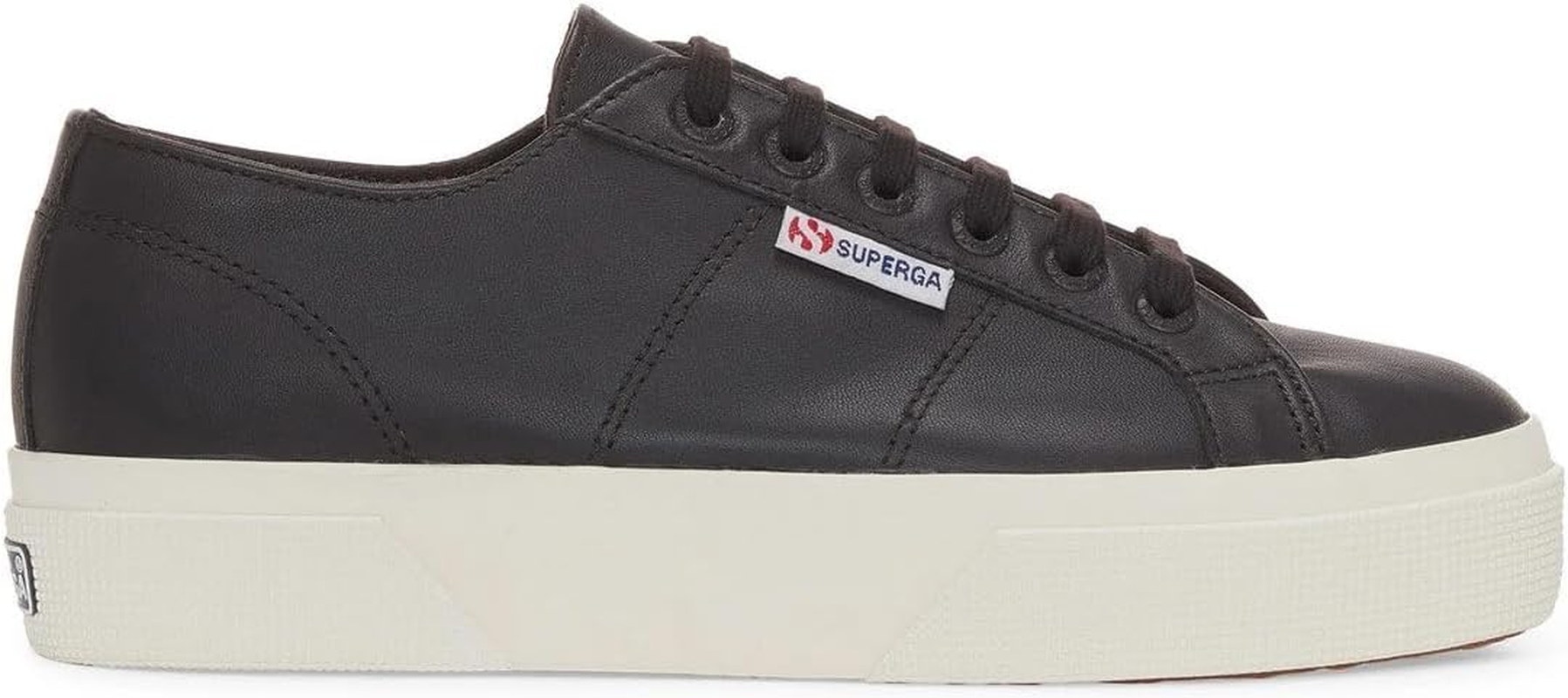 Superga Women'S 2740 Platform Sneaker, Black Matte Leather, EU39/US 8 image number 3