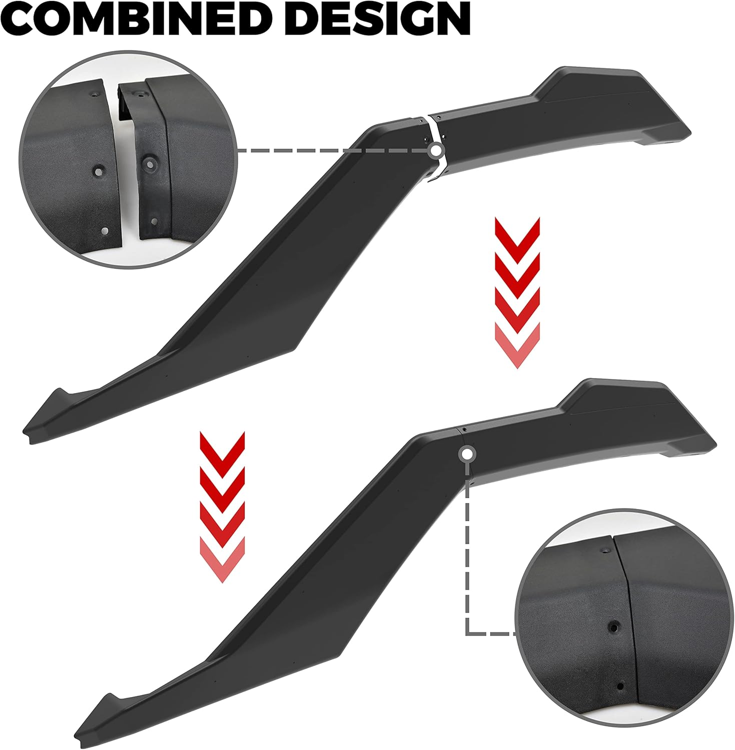 SAUTVS Left & Right Fender Deflector for Can-Am X3 MAX, Black Plastic Rear Fender Deflector Kit for Can Am Maverick X3 XDS XRS MAX Turbo R 2017-2023 Accessories (2PCS, Replace #705009511, 705009512) image number 2