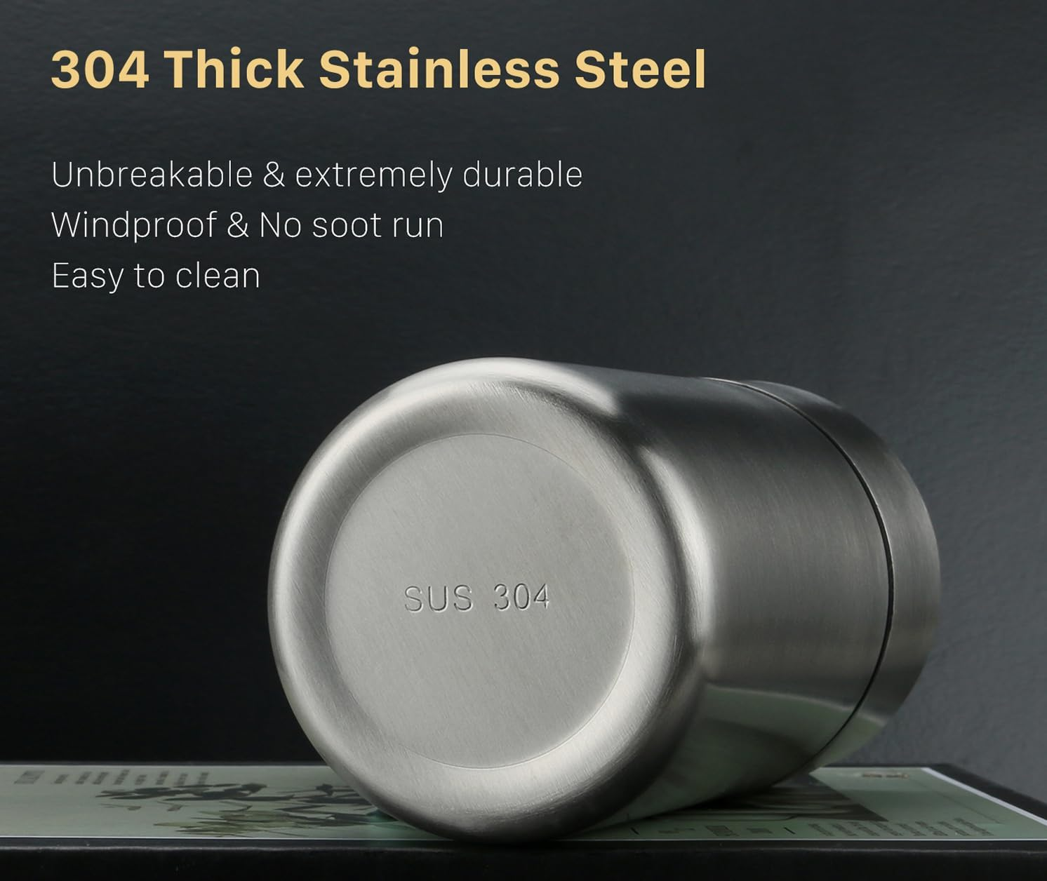 Silvery Car Ashtray with Funnel Cover,Stainless Steel Ashtray Suitable for All Cars image number 6