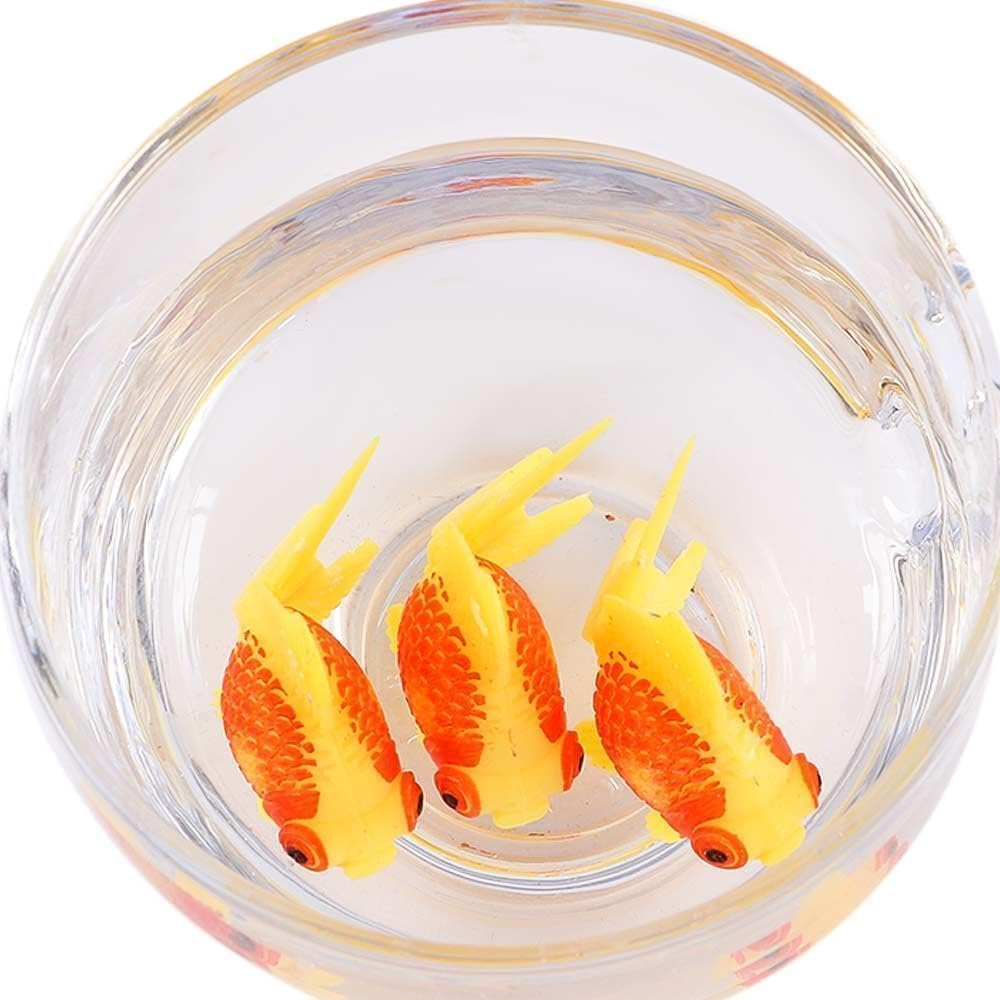 3 Pack Gold,Orange Artificial Aquarium Fishes Fake Fish Plastic Fish Aquarium Moving Fishes Ornament Decoration Orange Goldfish for Aquarium Fish Tank Thematic Ornaments Aquarium D&eacute;cor image number 2