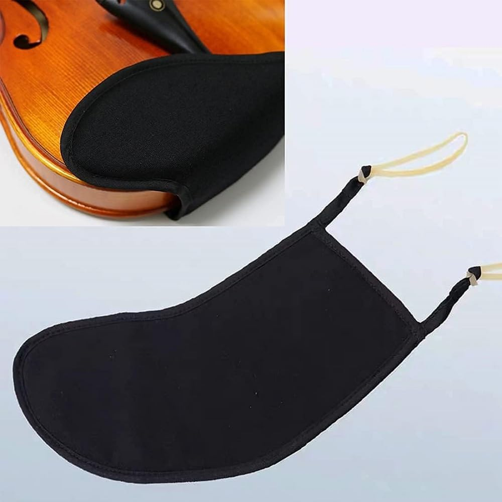 Violin Shoulder Rest Pad, Violin Chin Rest Pad Soft Cover Protector, Violin Chinrest Pad Slip Resistant for 3/4 4/4 Violin Accessories (Black, 1 Pcs) image number 2