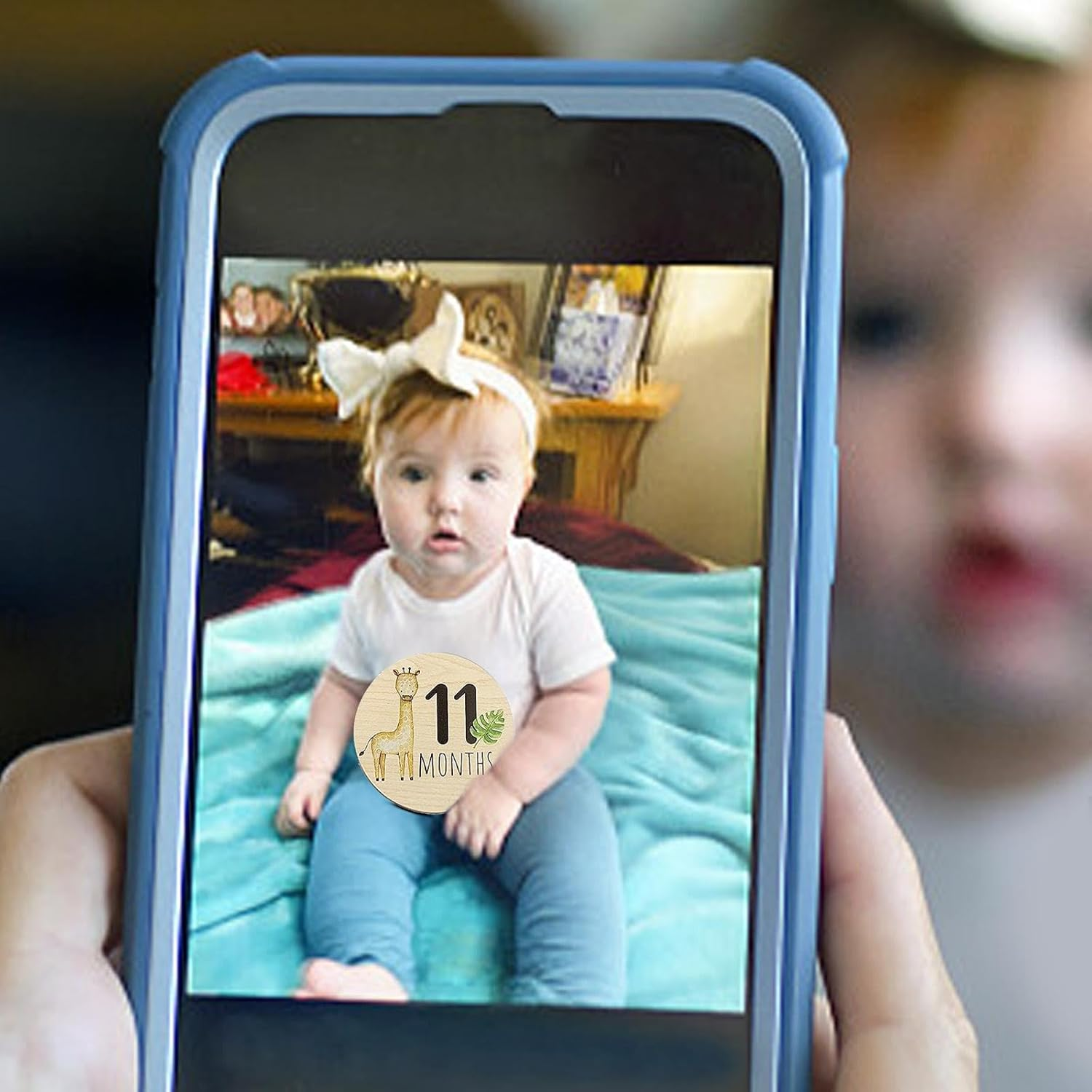 Baby Monthly Cards - 7 Birth Announcement Signs, Growth Tracker | Wooden Signs for Birth Stages, First Year Keepsake for Girls, Boys, To image number 2