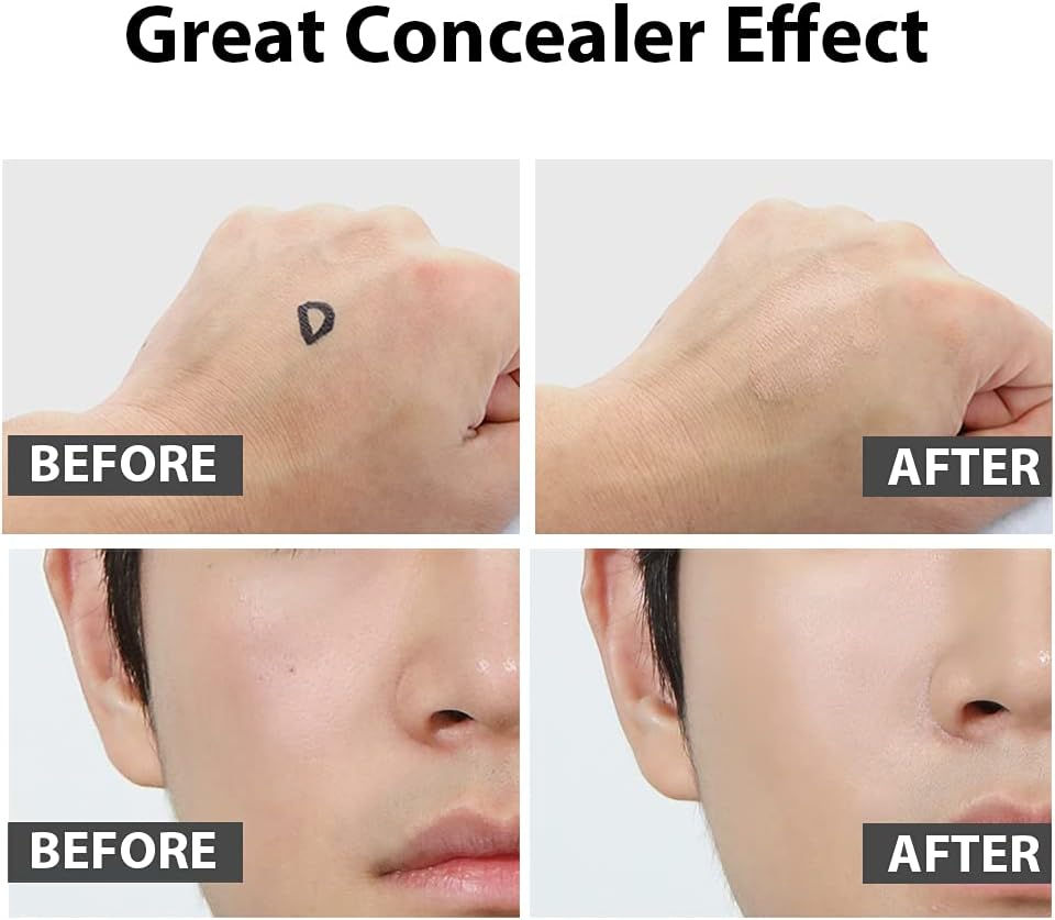 DASHU Perfect Cover Concealer Full Coverage Contour Stick Makeup W/All Day Hydration | 2-In-1 Easy Precision Eye Concealer Stick & Cushion Blender | Eye Shadow Primer Foundation Stick Cover up Makeup image number 3