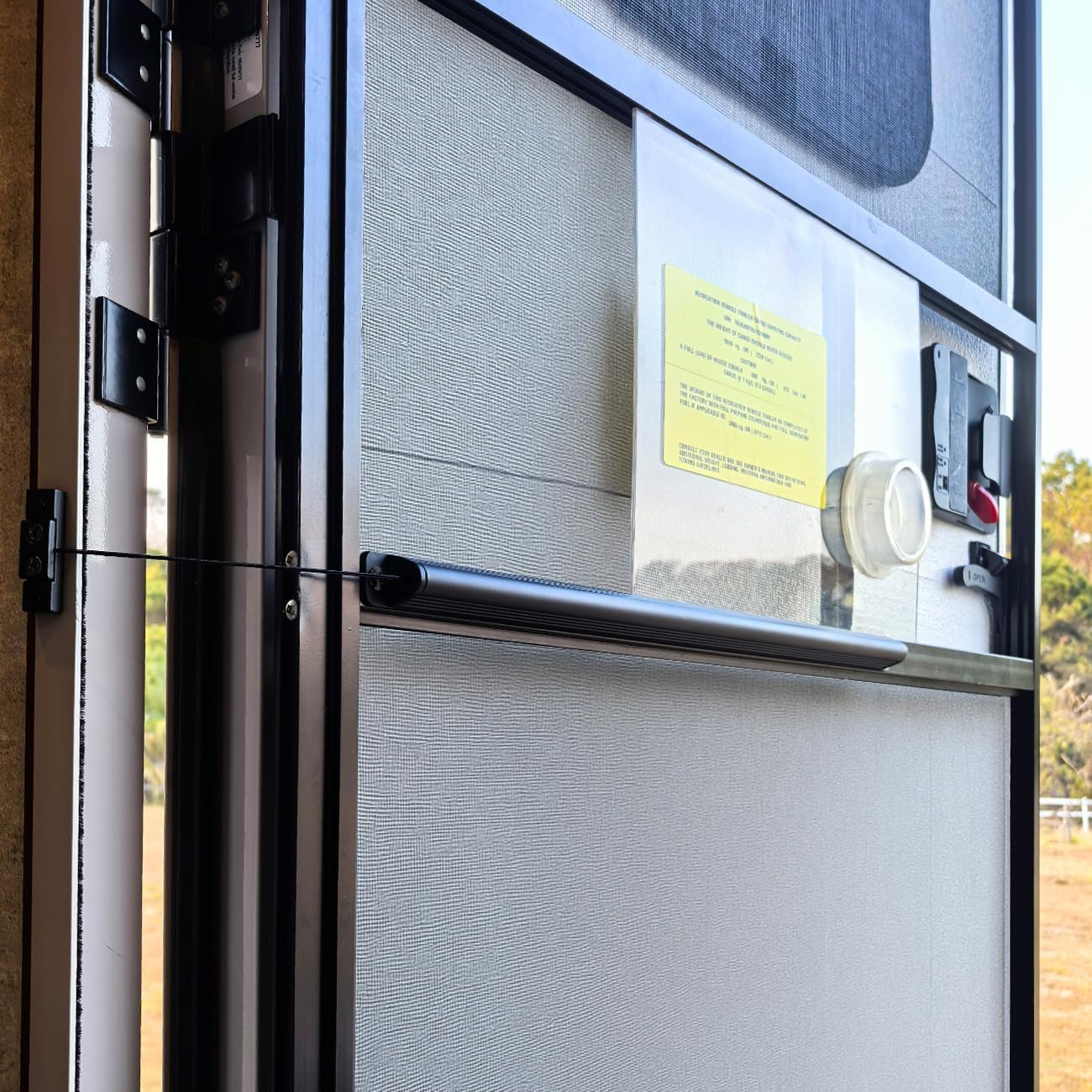 17" Automatic RV Screen Door Closer Kit, Spring Loaded Adjustable Tension, Aluminum Universal Fit for Camper Trailer Entry Door (0.9" Width) image number 4