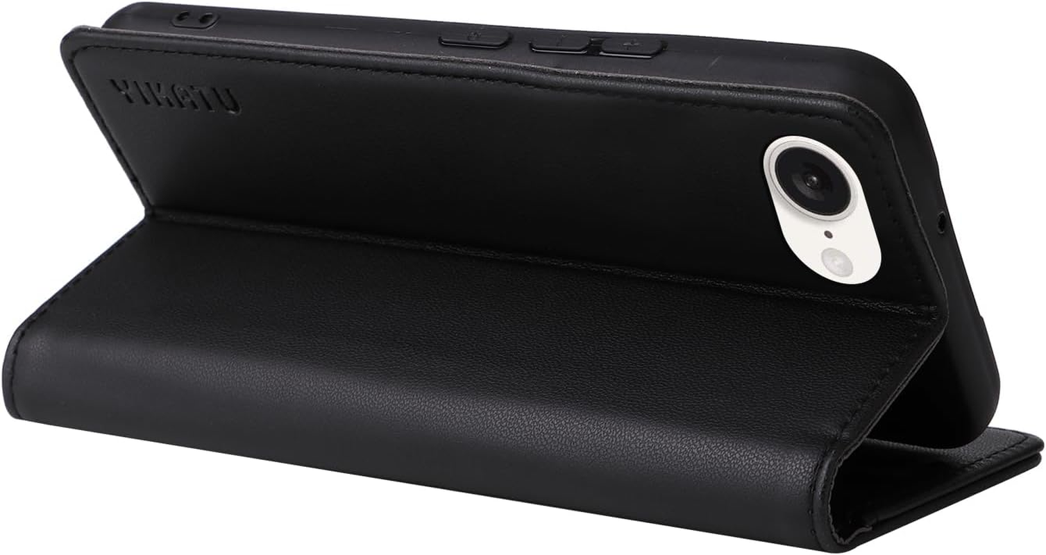 YBFJCE Case for Iphone 16E PU Leather Wallet Cover, Flip Folio Case with Card Holders,Magnetic Phone Cover Compatible with Iphone 16E,Black image number 6