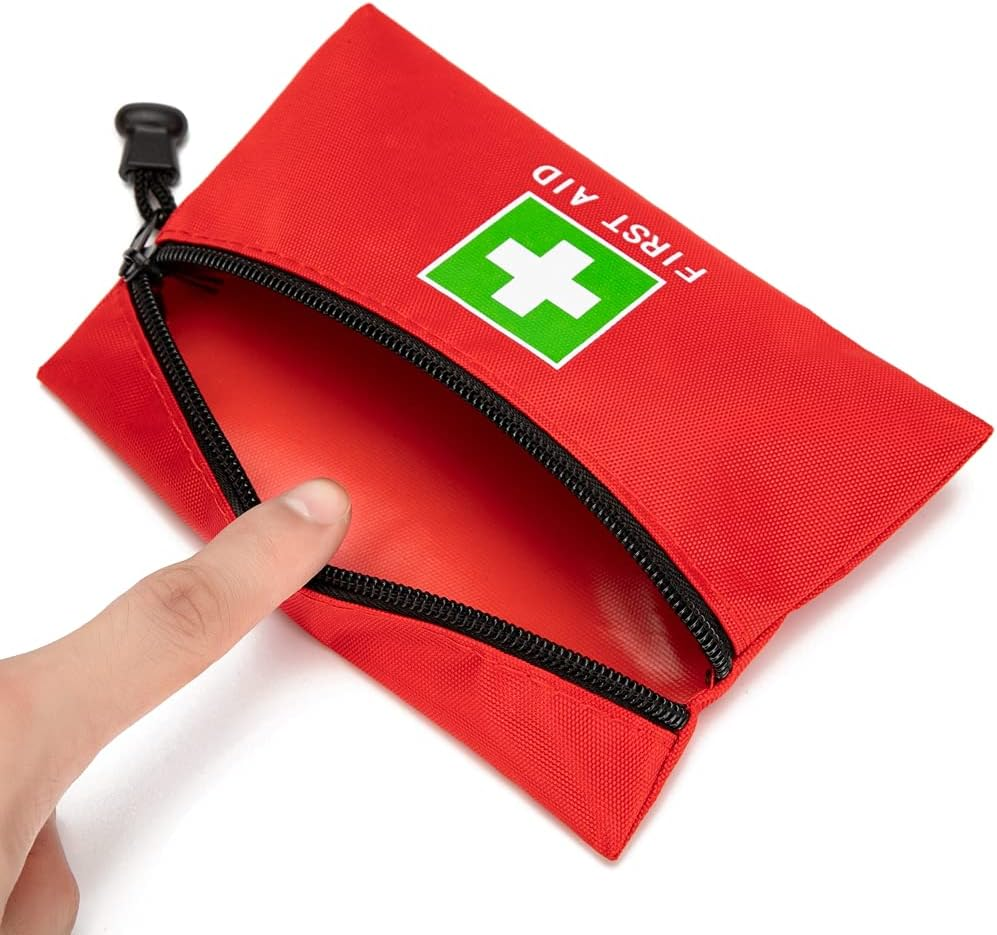Red Emergency Bag First Aid Bag Small Empty Travel Rescue Bags Pouch First Responder Storage Medicine Pocket Bag for Car Home Office Kitchen Sport Outdoors Bag Only (6.3X4.3Inch/16X11Cm) image number 2