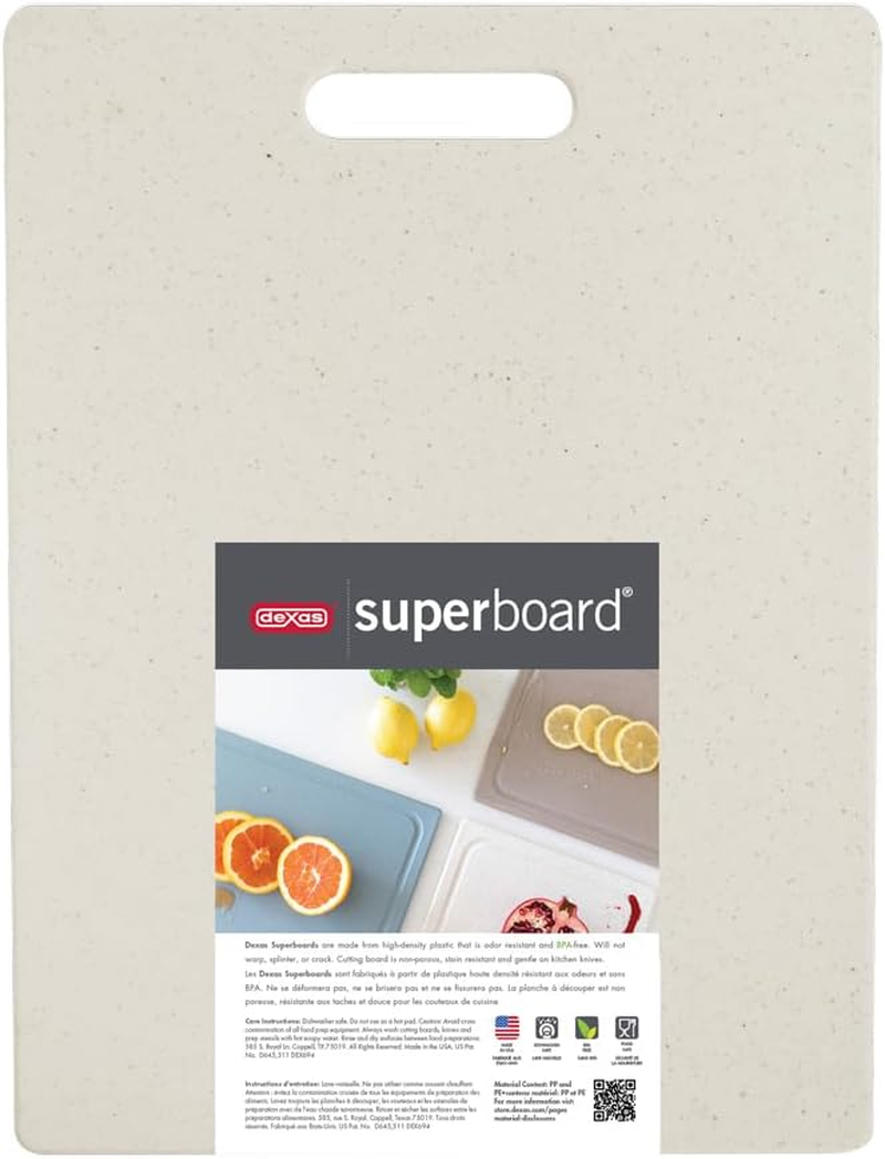 Dexas Superboard Cutting Board with Handle, 11 by 14.5 Inches, Oatmeal Granite Color image number 5