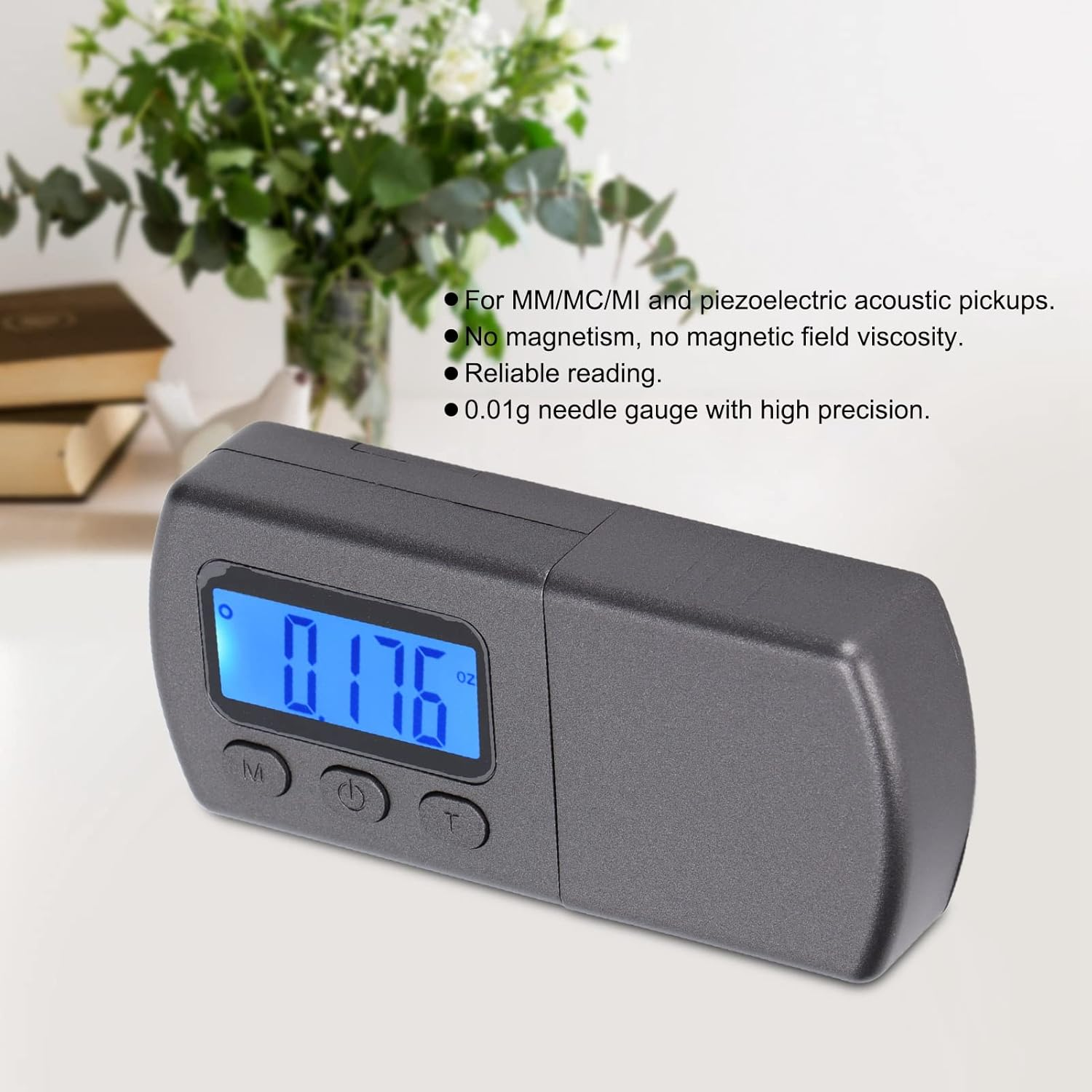 Qinlorgo Turntable Weight, Digital Convenient ABS for Man, Stylus Dynamometer, Dark Grey, LCD Backlit Display, 5 Modes, 5G/0.2Oz Capacity, &plusmn;0.01G Accuracy image number 2