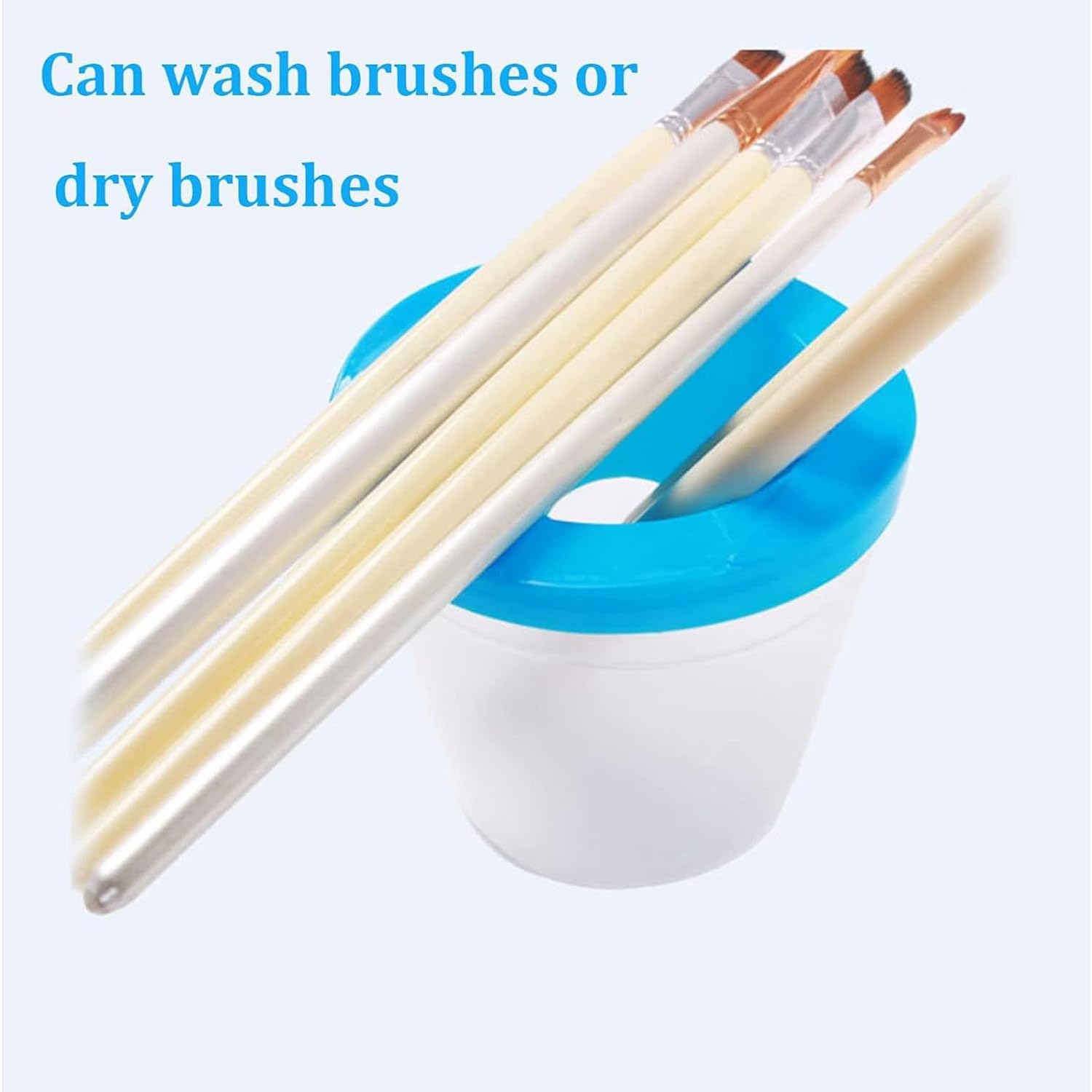 4 Pieces Assorted Colored Children'S Paintbrushes Spill Proof Paint Cups and Paint Brushes for Kids image number 5