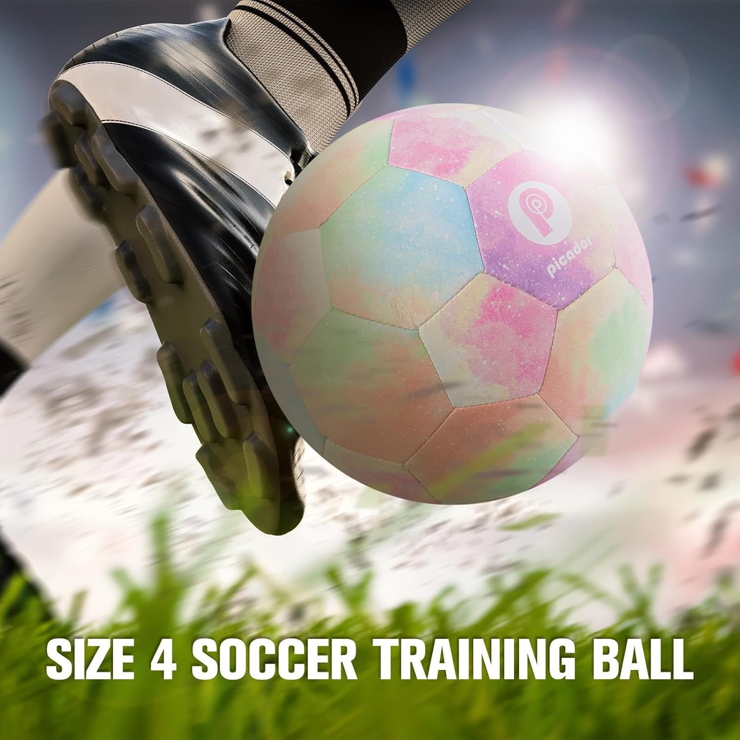 Soccer Ball Size 3 4,Sparkling Girls Pink Soccer Ball for 4-6-8 8-12 Kids Toddlers Children Indoor Outdoor Backyard Play Sport Ball - Colour image number 5