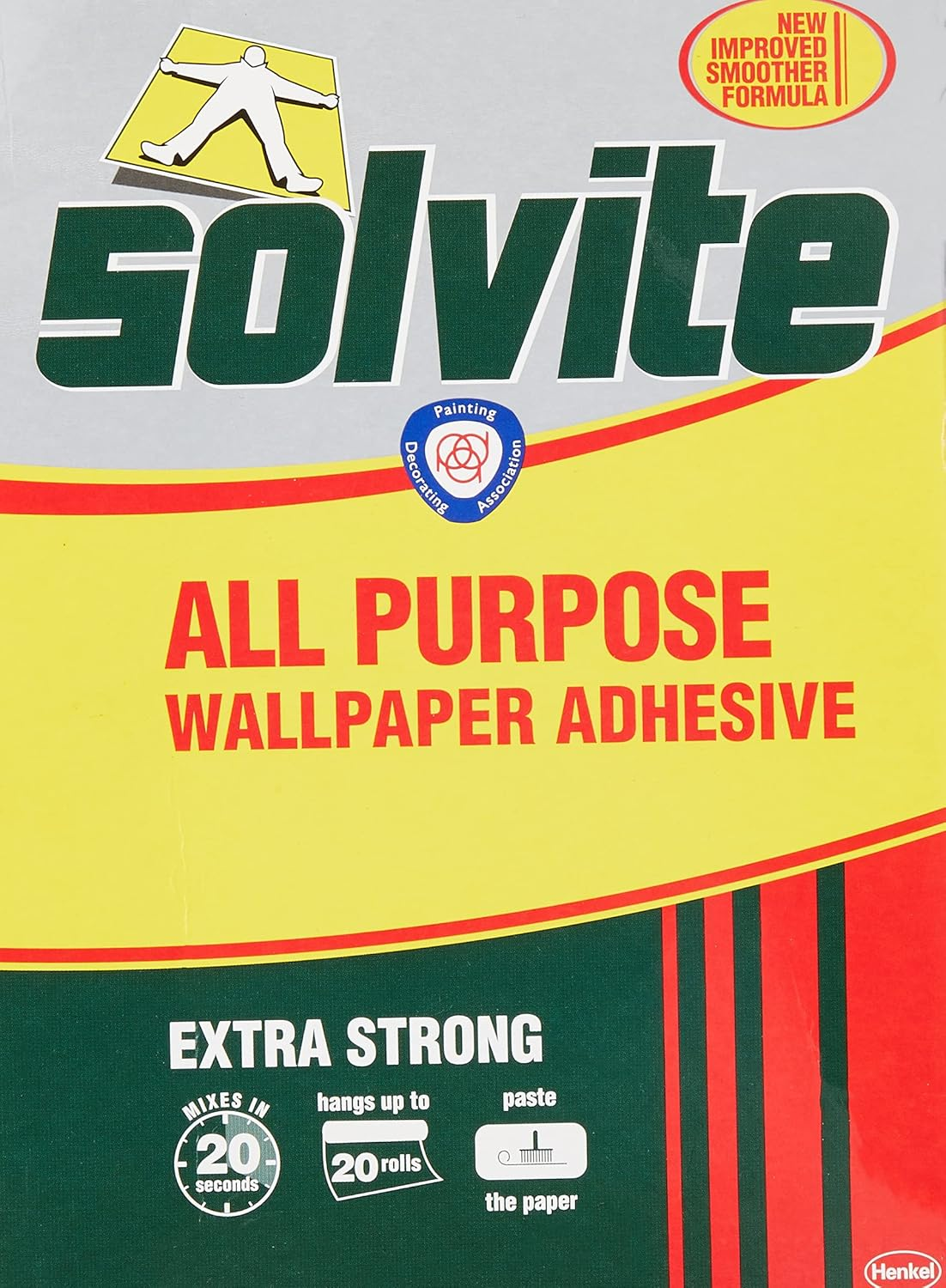 Solvite All Purpose Wallpaper Adhesive with Long-Lasting Results, Wallpaper Paste, Mixes in 20 Seconds, Hangs up to 20 Rolls, 2X185G Sachets image number 3
