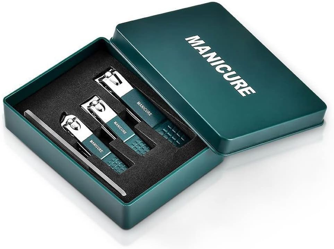 QYLHH 3Pcs Nail Clippers Manicure Set anti Splash Fingernail Cutter Pedicure Kit Nail Nippers for Women & Men Green image number 5