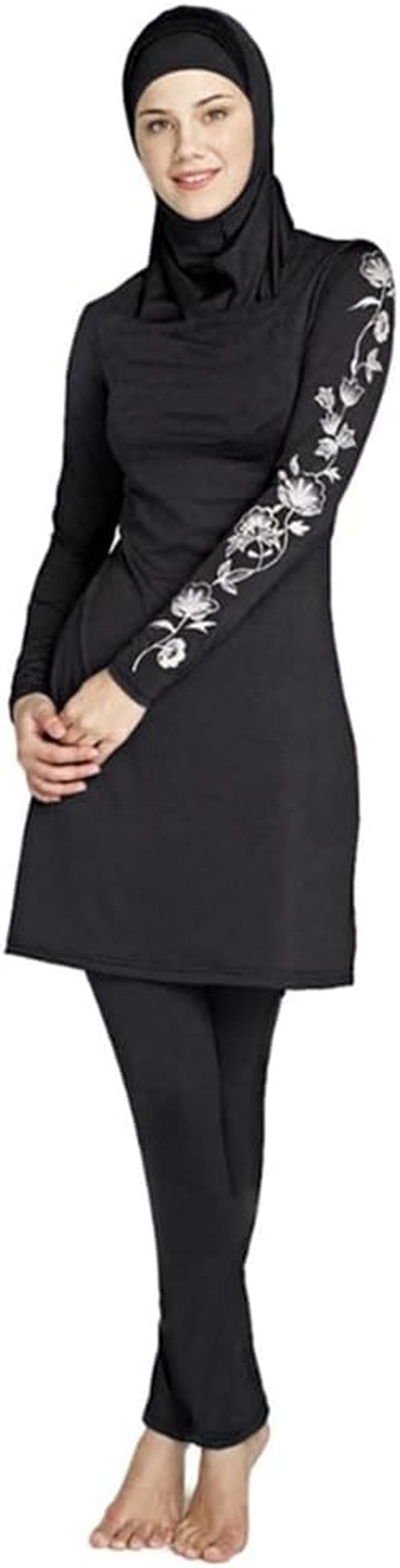 Islamic Burkini Swimsuits for Women Muslim Modest Swimwear Swim Dress Top + Pants + Hijab Beachwear image number 6