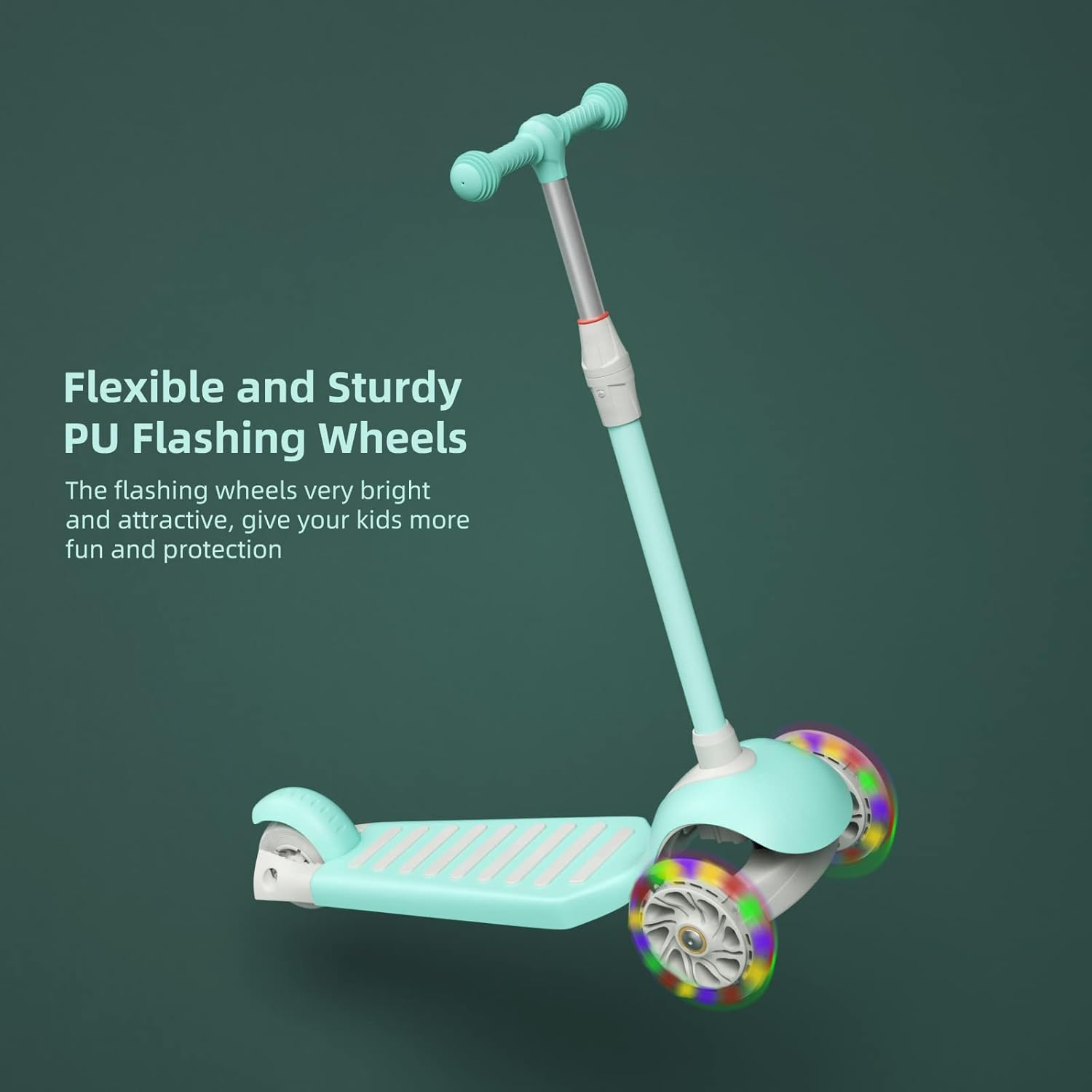 APEXORIGIN 3 Wheel Scooter for Kids Ages 3-12,Kids Scooter with Light up Wheels, Sturdy Deck Design, and 4 Height Adjustable Suitable for Kids Ages 3-12