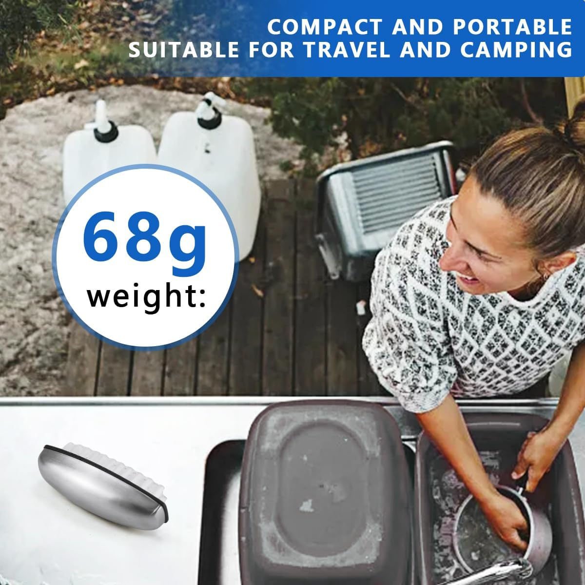 Set of 4 Hand Wash Brush, Stainless Steel Set, Hand Brush, Nail Brush, Hard, 2-In-1 Multifunctional Fingernail Brush, for Cleaning Nails, Hand Wash, Kitchen for Cleaning, Bathroom image number 4